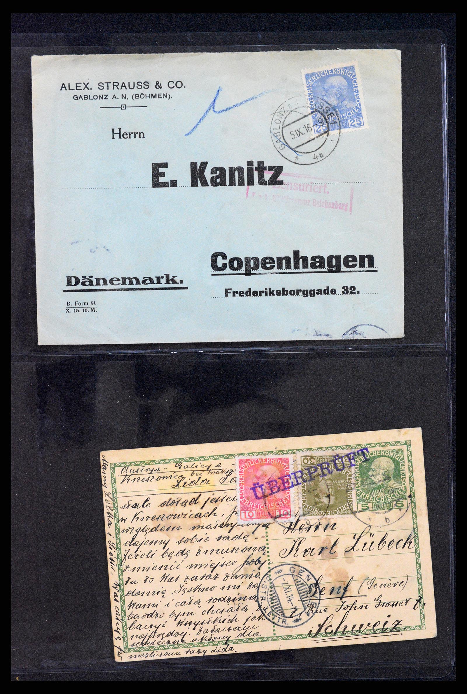 37894 001 - Stamp Collection 37894 Austria covers 1896-1922.
