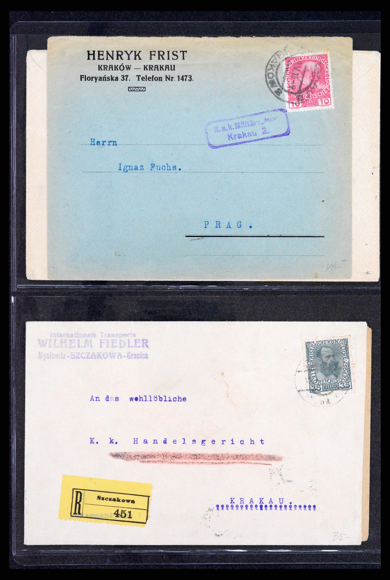 37894 009 - Stamp Collection 37894 Austria covers 1896-1922.