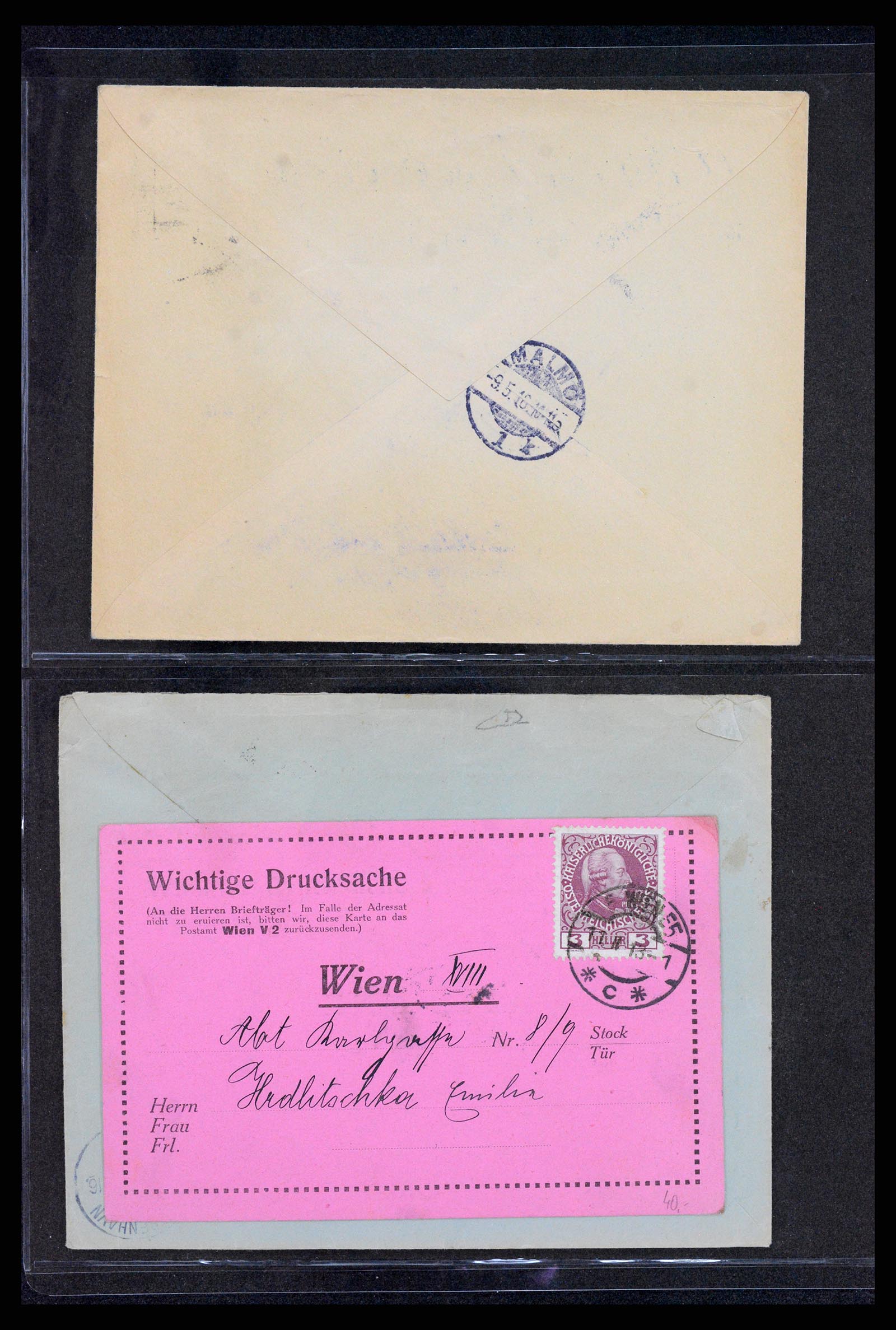 37894 012 - Postzegelverzameling 37894 Oostenrijk brieven 1896-1922.