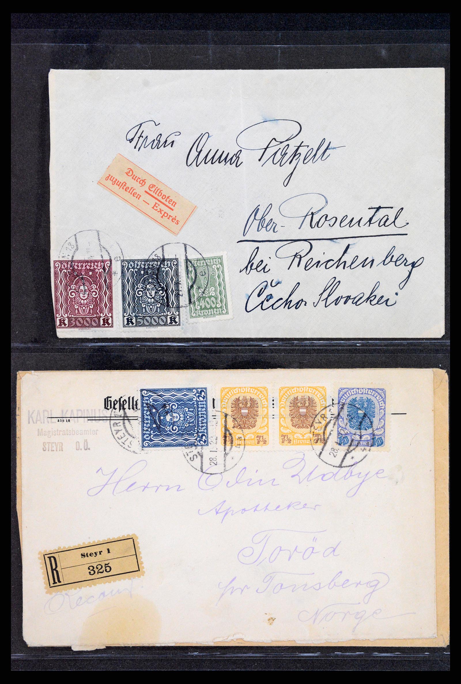 37894 017 - Postzegelverzameling 37894 Oostenrijk brieven 1896-1922.