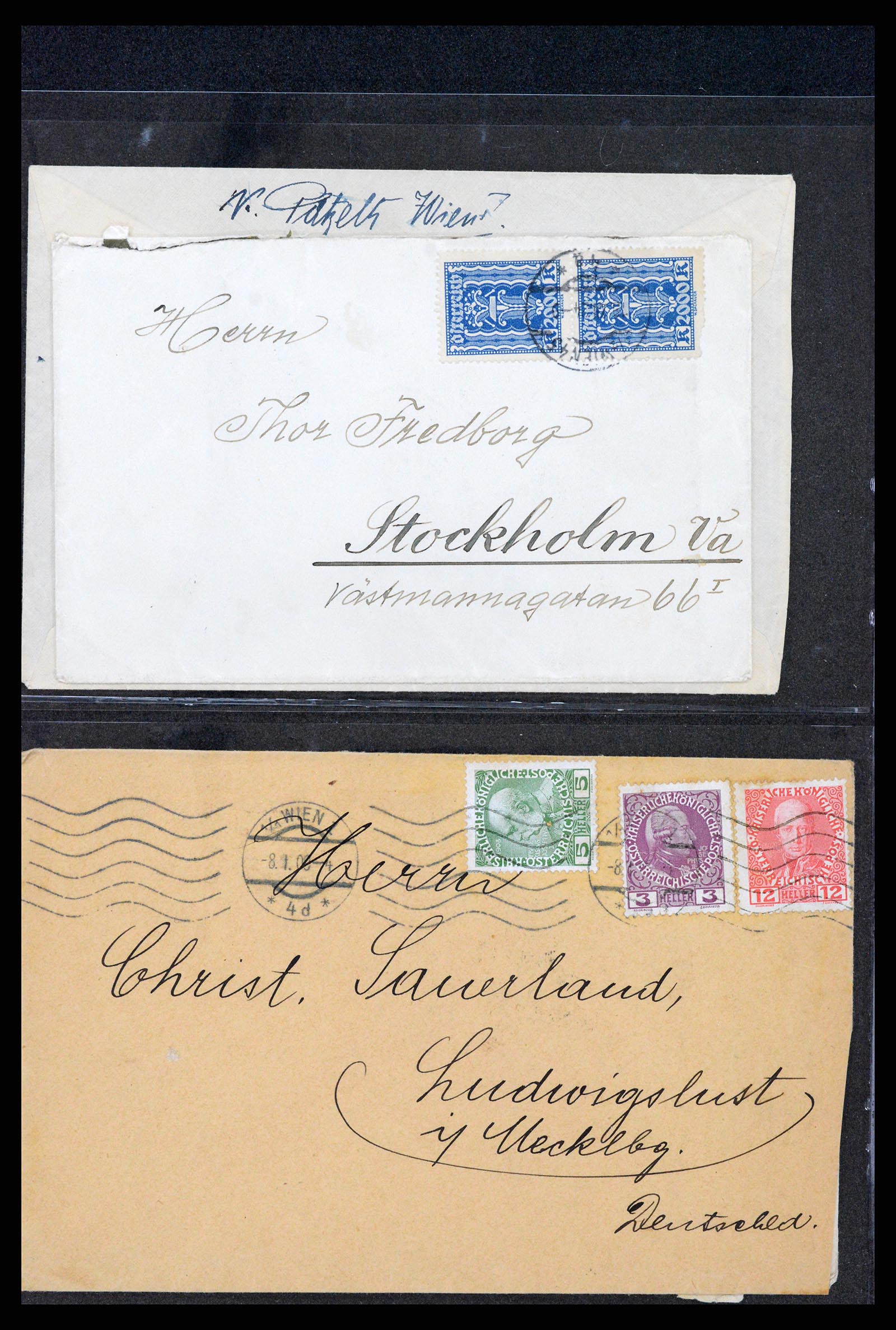 37894 018 - Postzegelverzameling 37894 Oostenrijk brieven 1896-1922.