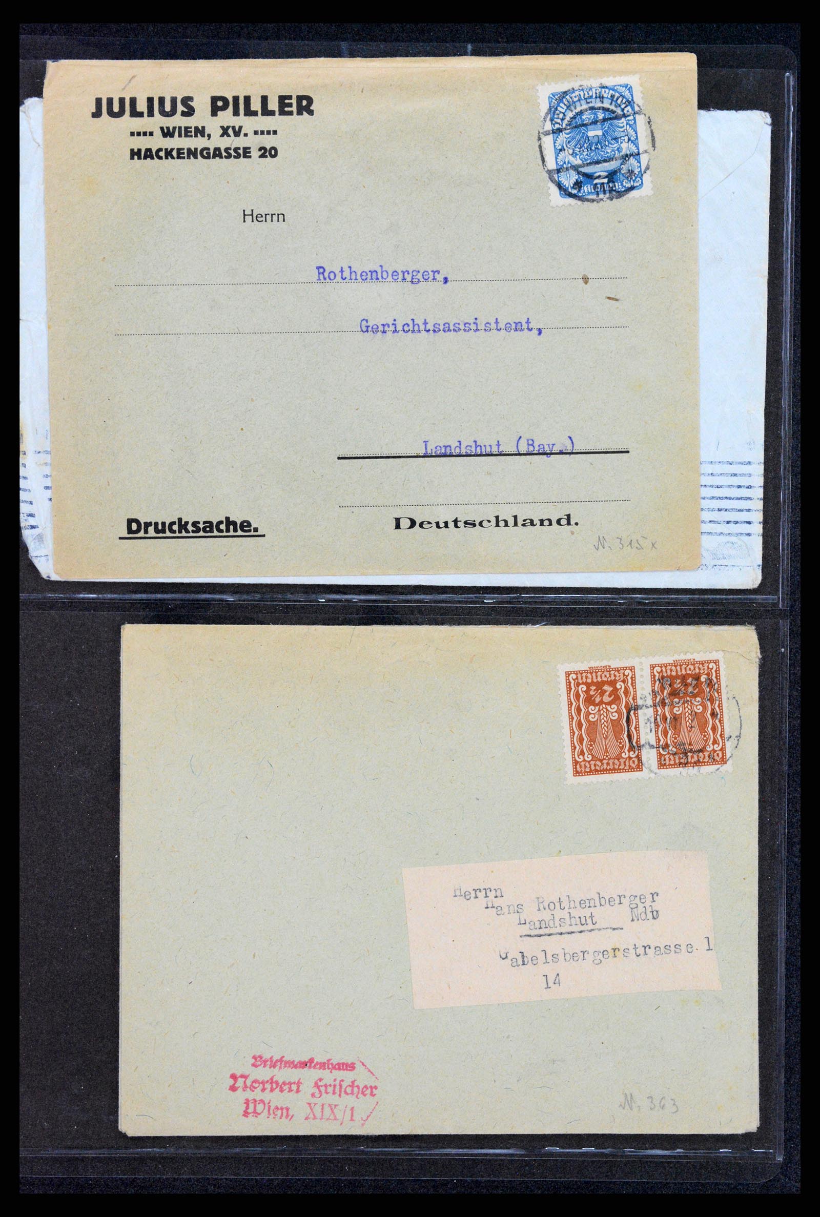 37894 019 - Stamp Collection 37894 Austria covers 1896-1922.