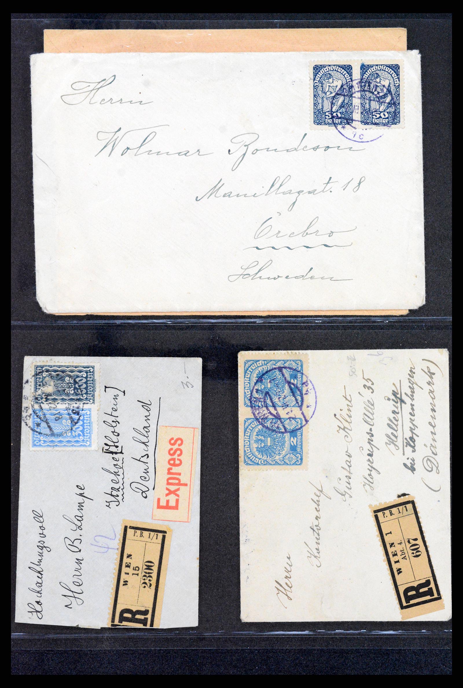 37894 021 - Stamp Collection 37894 Austria covers 1896-1922.