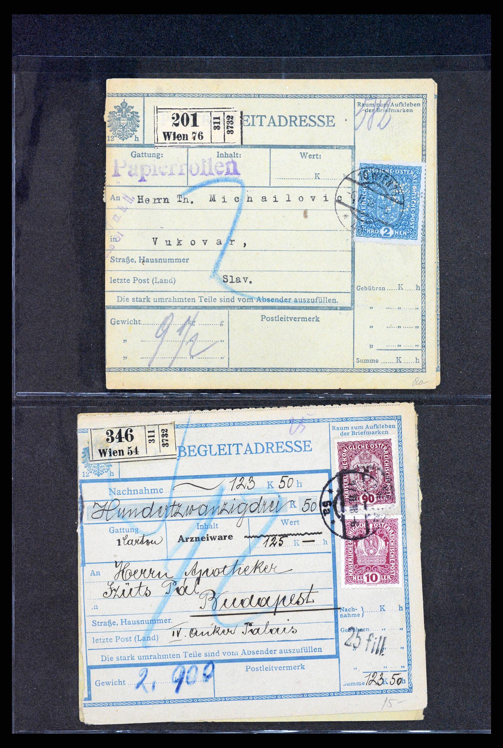 37894 028 - Stamp Collection 37894 Austria covers 1896-1922.