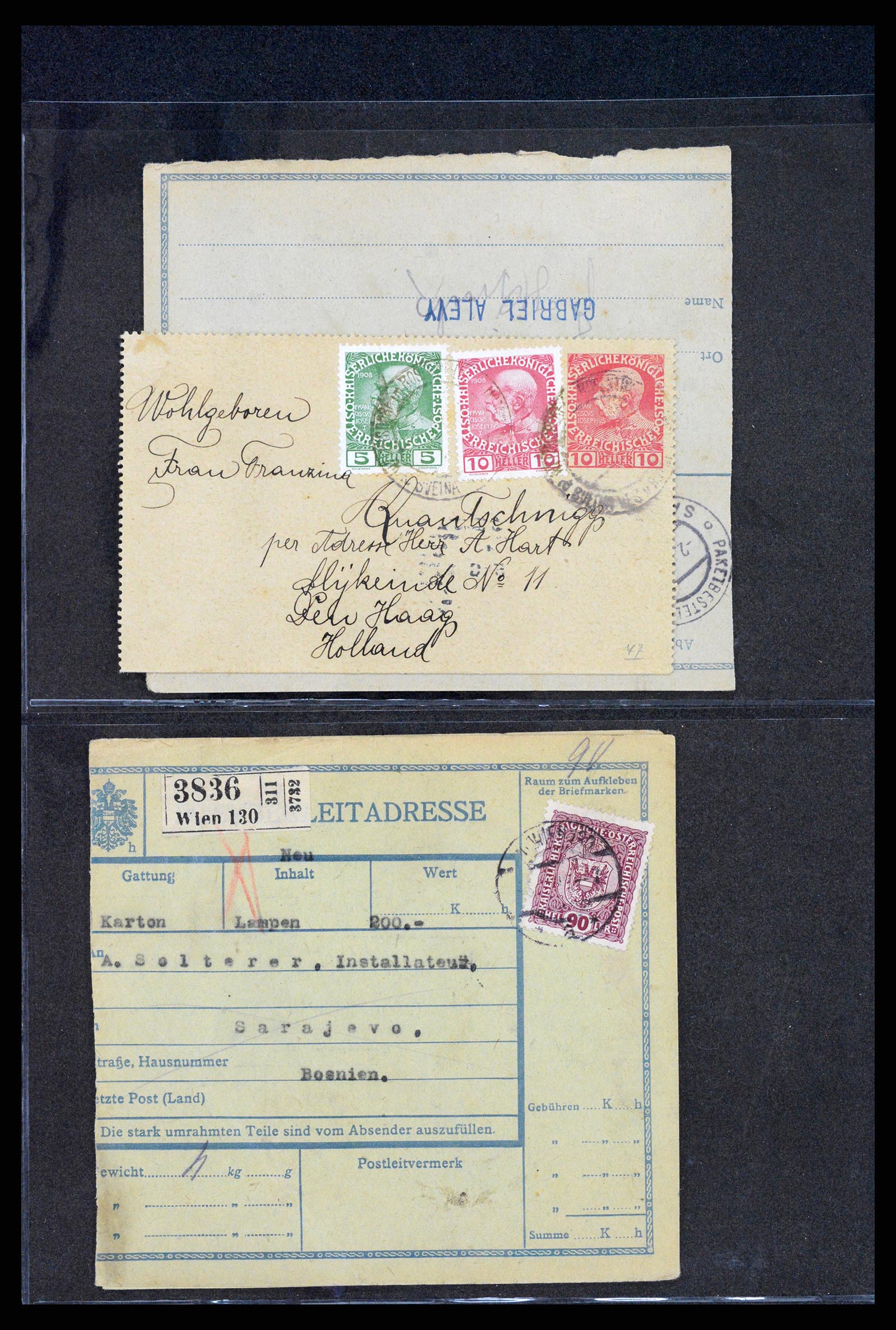 37894 030 - Postzegelverzameling 37894 Oostenrijk brieven 1896-1922.