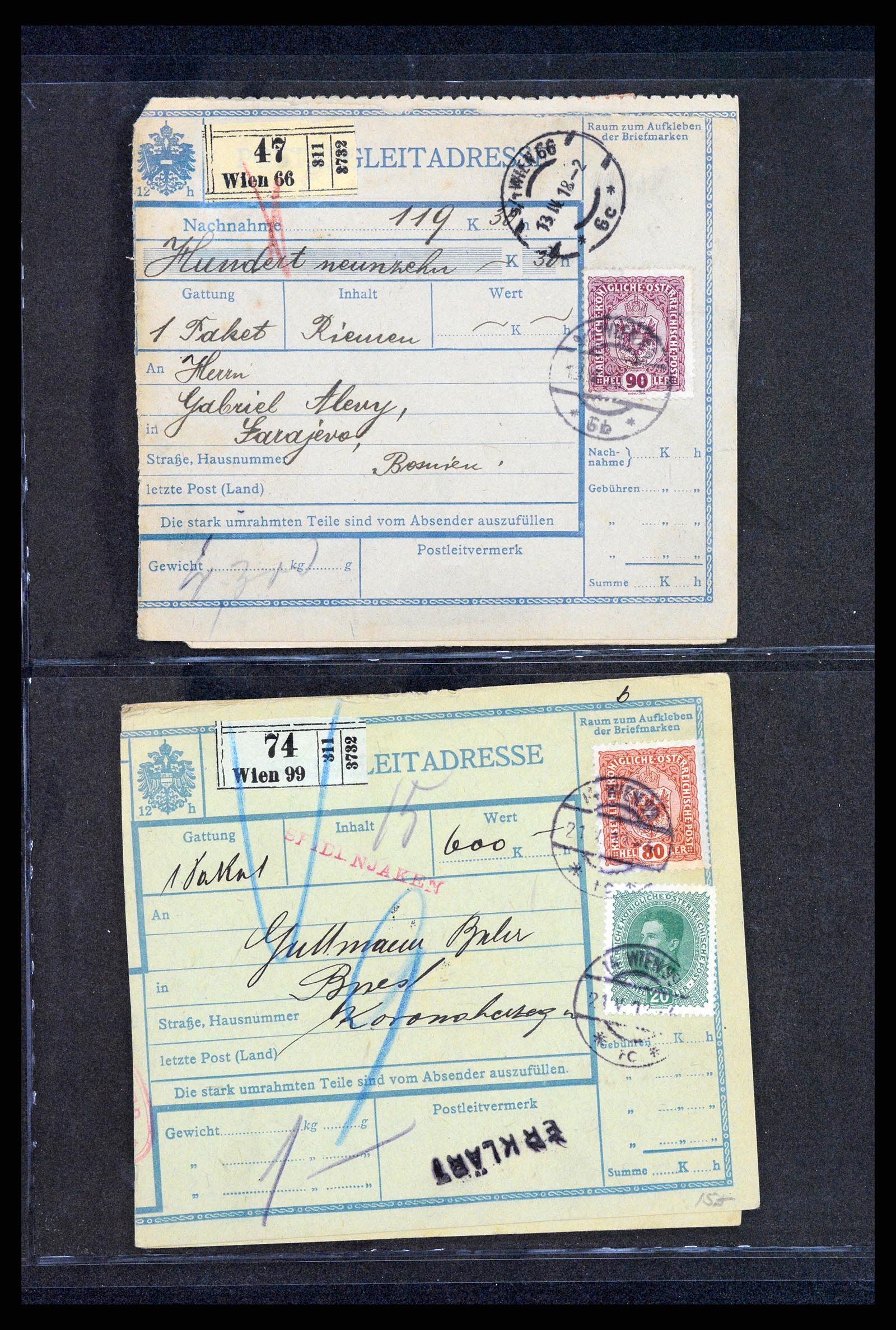 37894 031 - Postzegelverzameling 37894 Oostenrijk brieven 1896-1922.