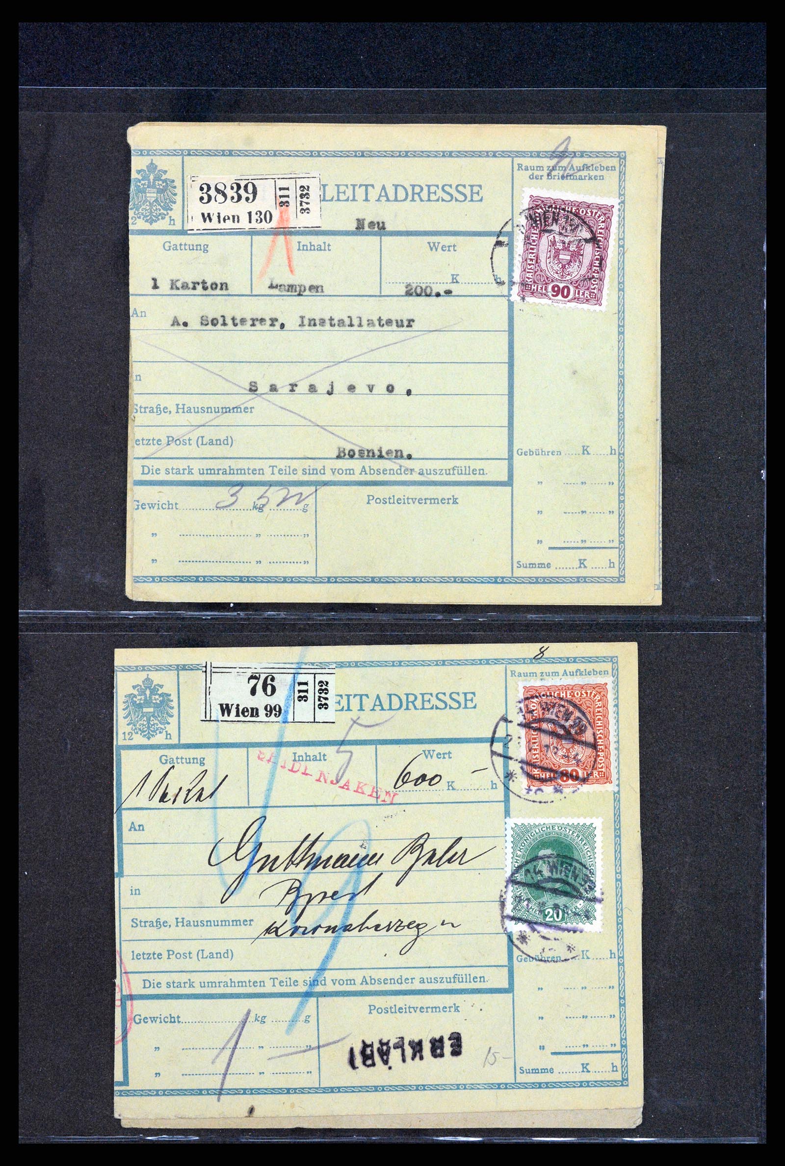 37894 034 - Postzegelverzameling 37894 Oostenrijk brieven 1896-1922.