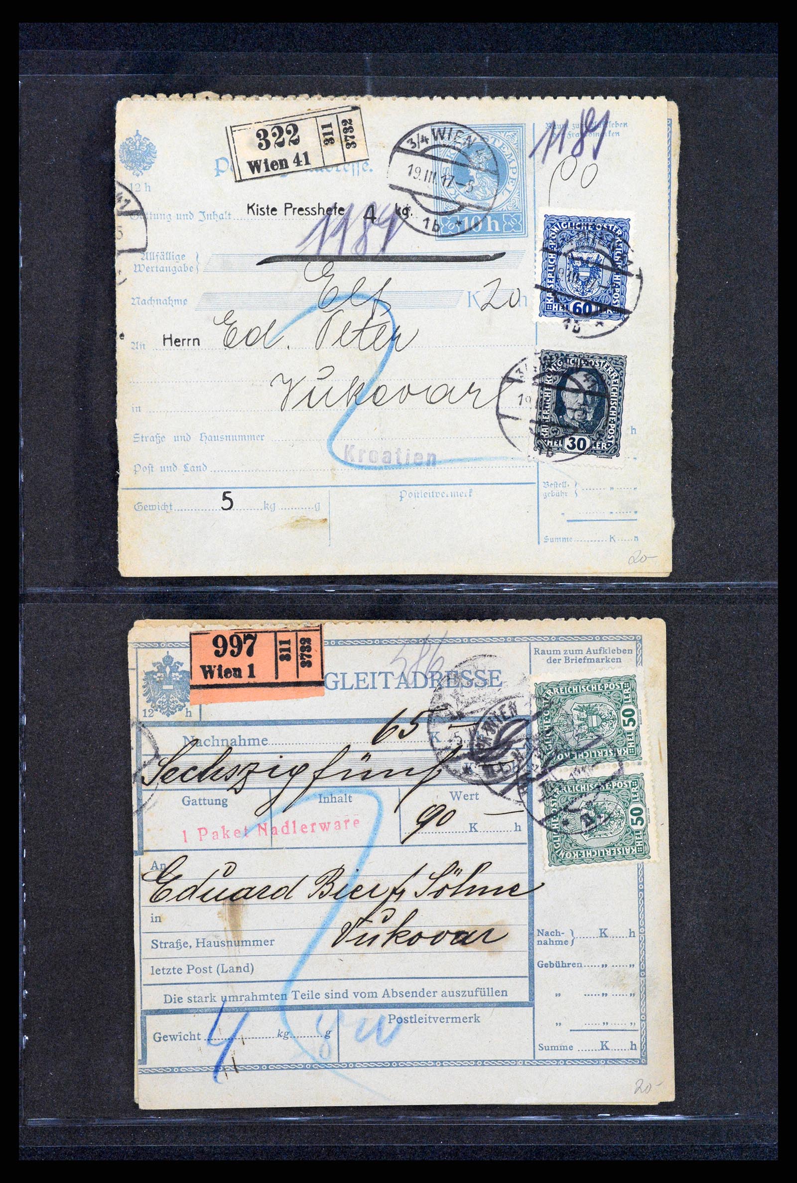 37894 035 - Postzegelverzameling 37894 Oostenrijk brieven 1896-1922.