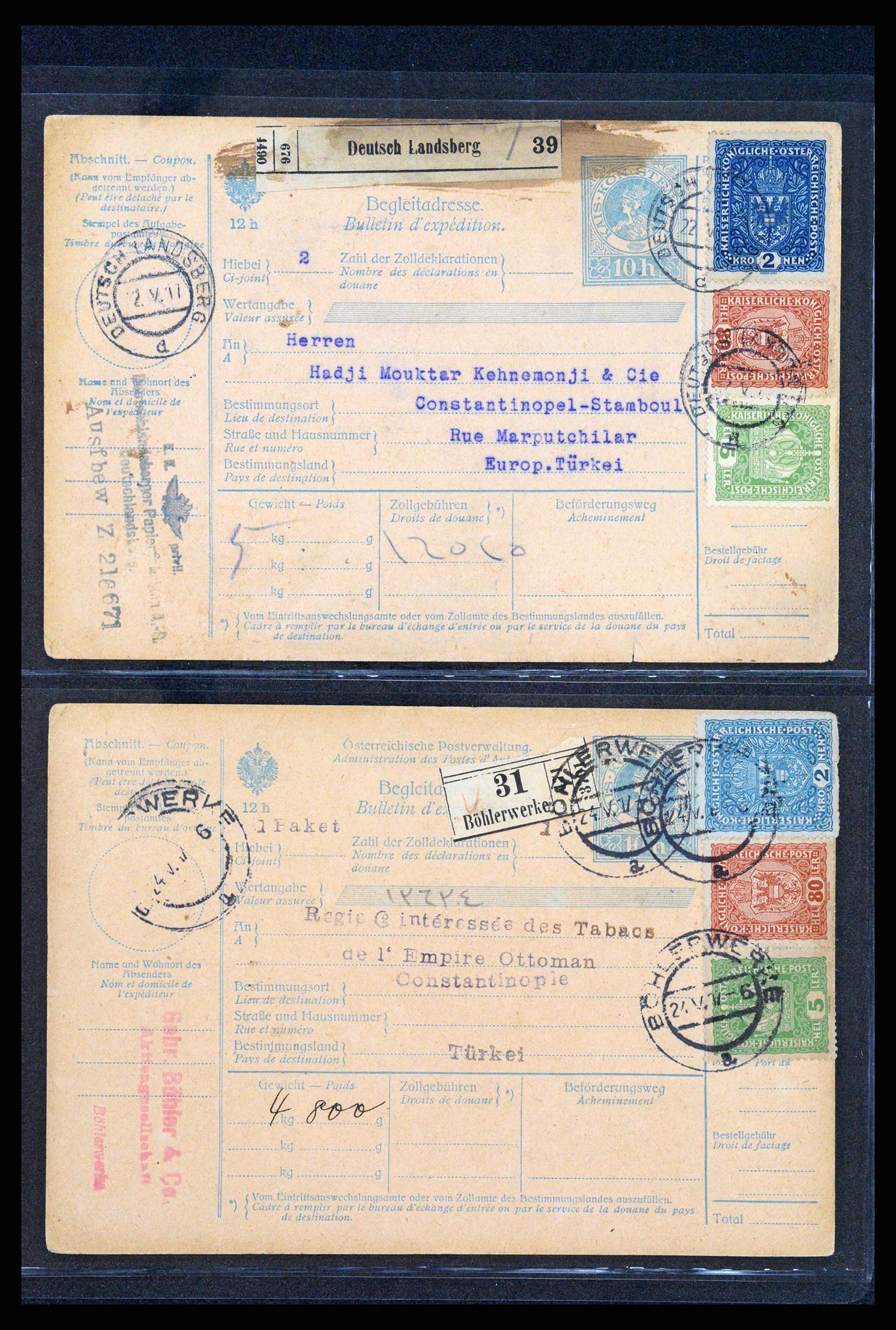37894 041 - Stamp Collection 37894 Austria covers 1896-1922.