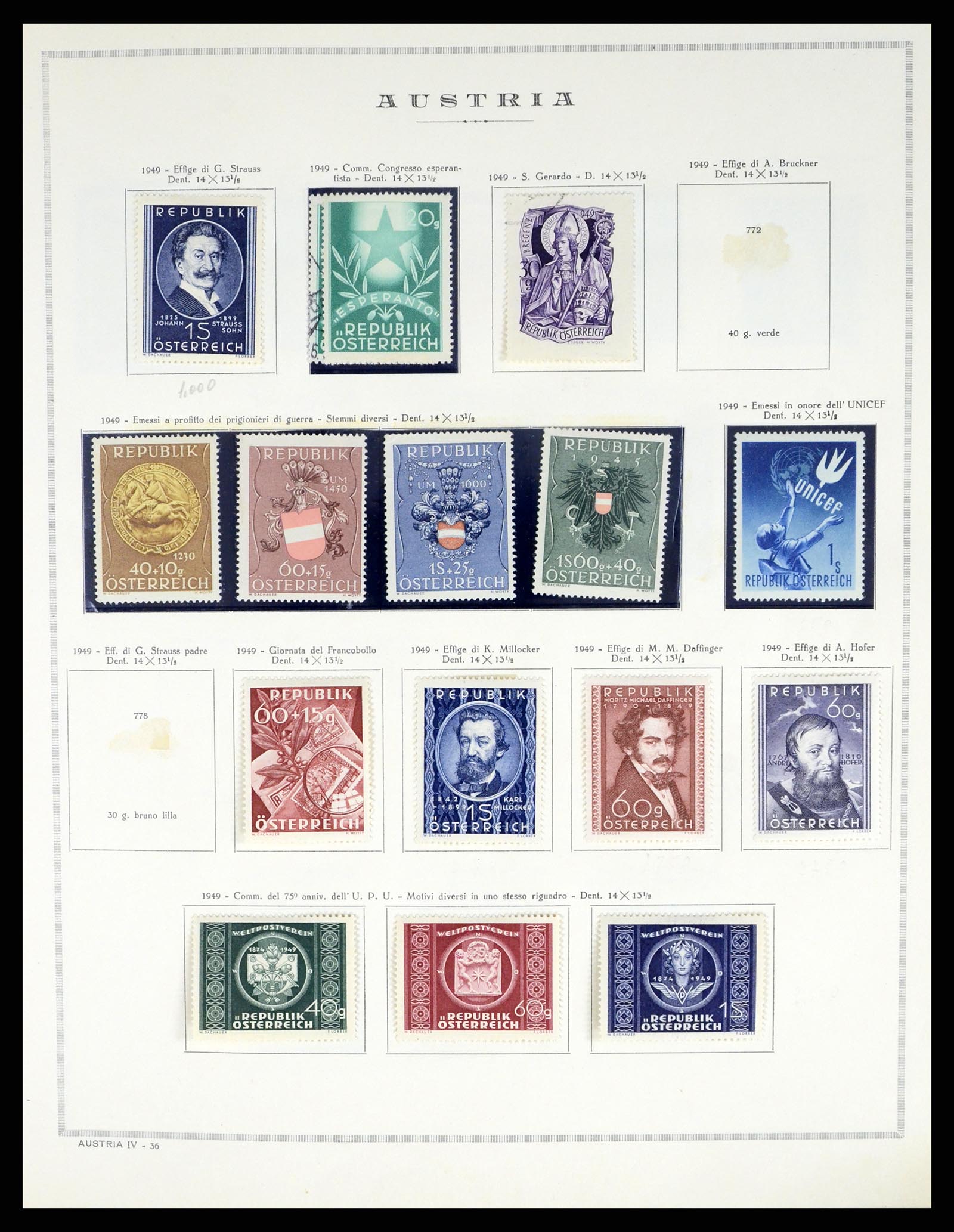 37904 036 - Postzegelverzameling 37904 Oostenrijk en gebieden 1850-1980.