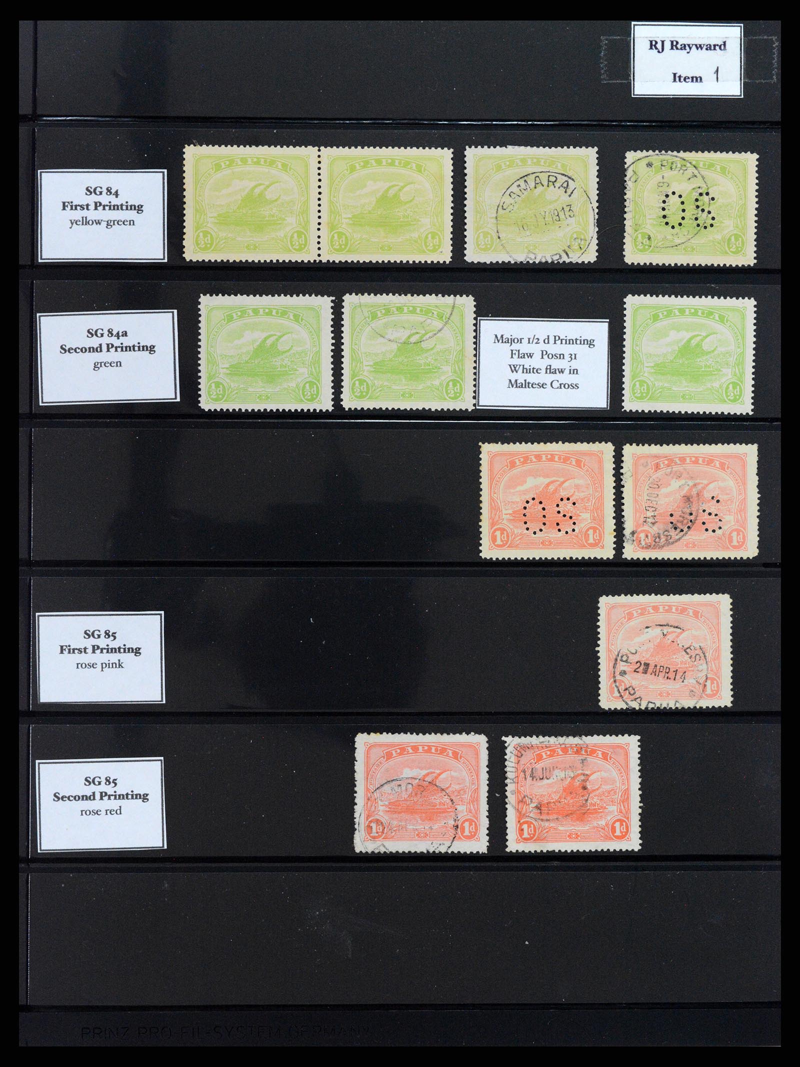 37908 001 - Postzegelverzameling 37908 Papua 1911-1934.