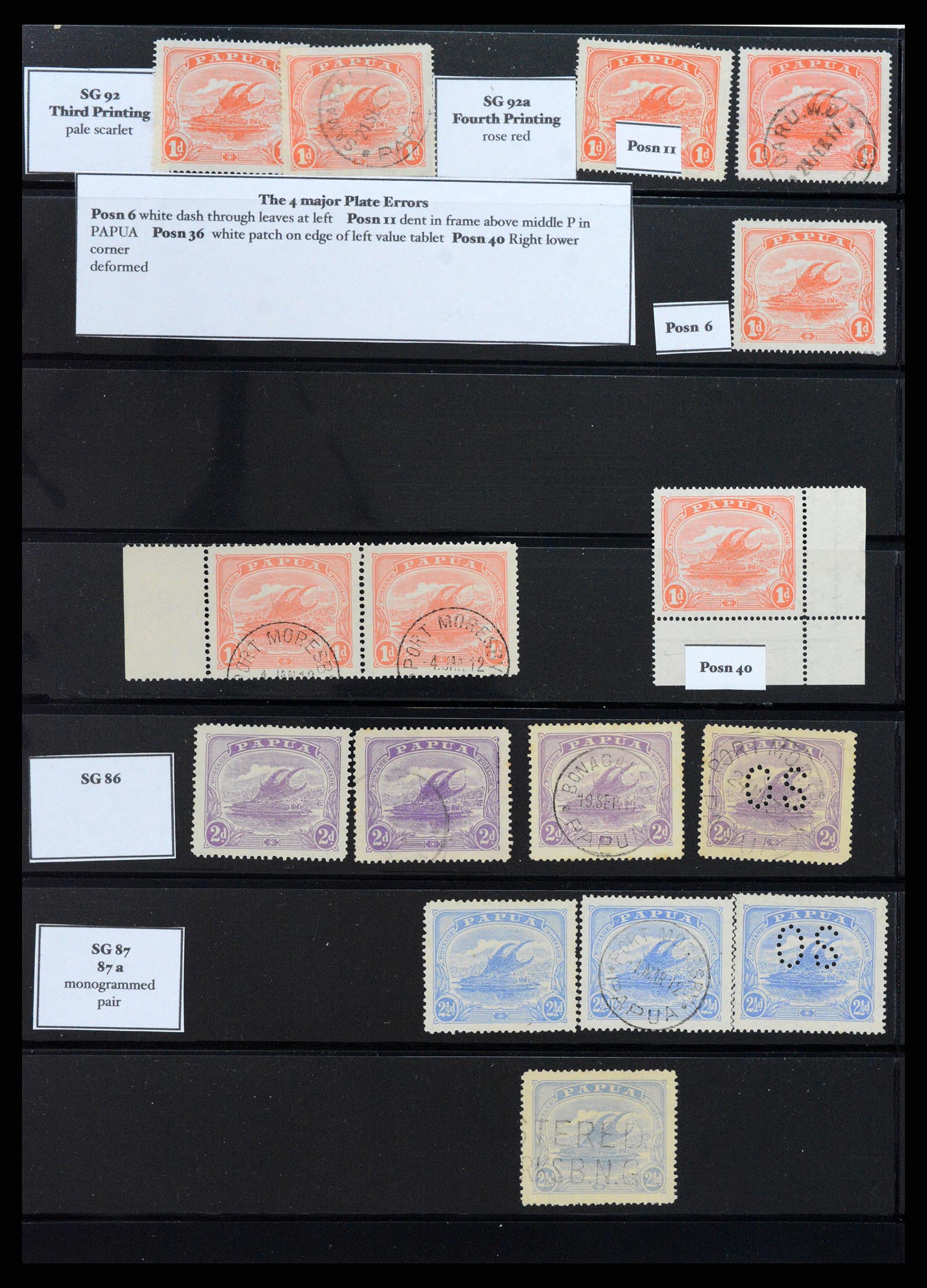 37908 002 - Postzegelverzameling 37908 Papua 1911-1934.