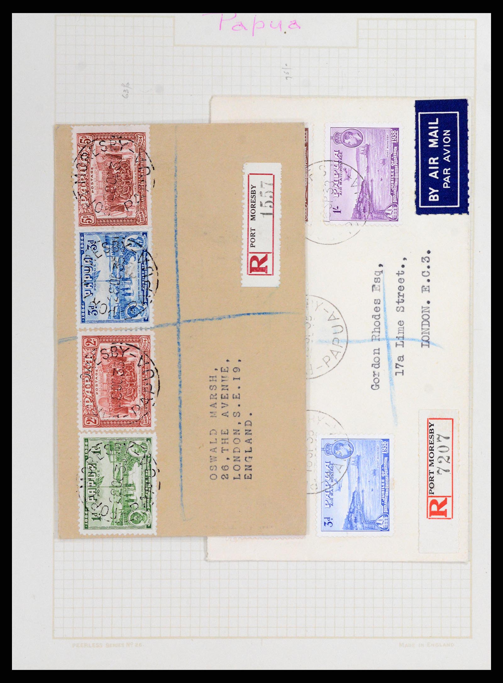 37908 008 - Postzegelverzameling 37908 Papua 1911-1934.