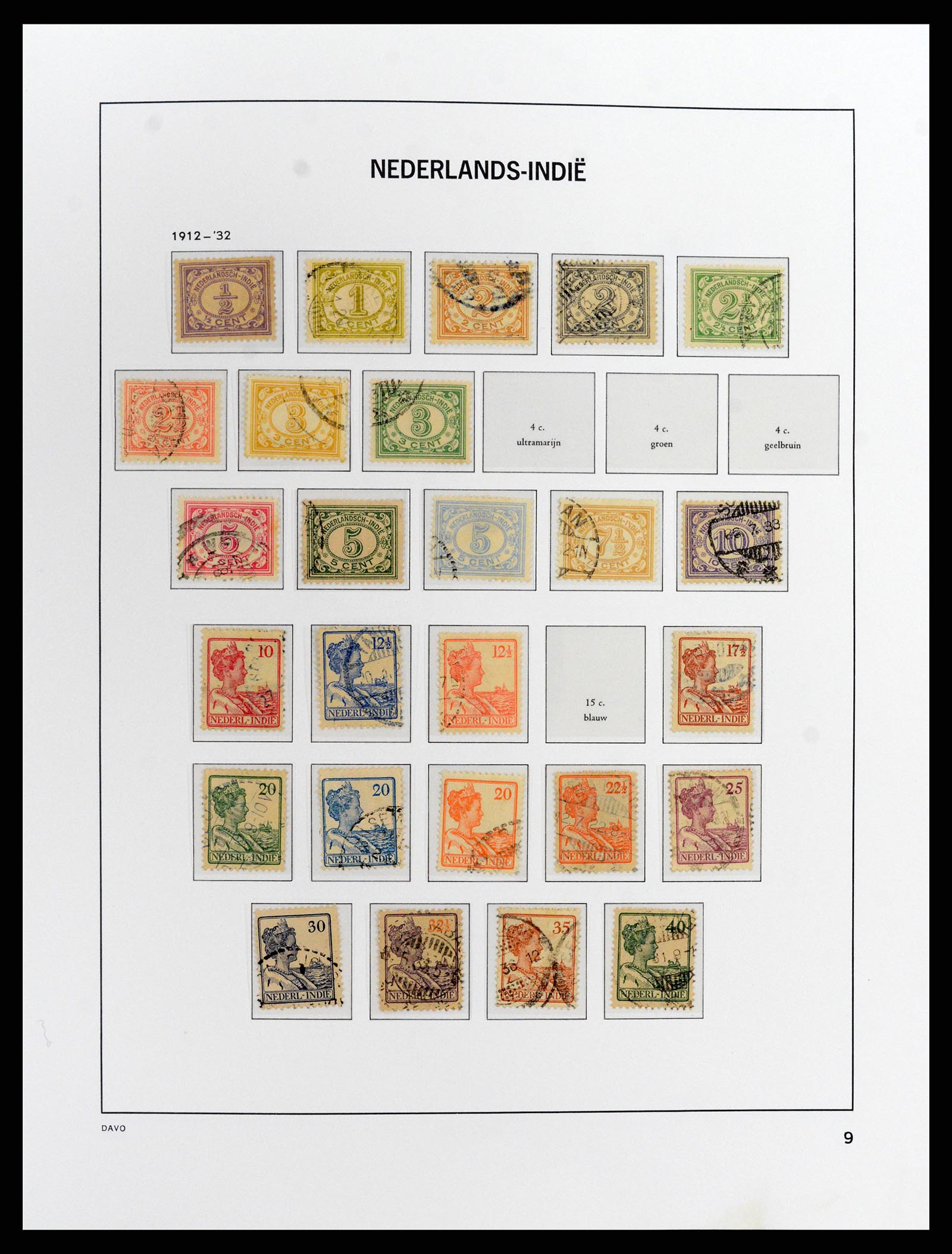 37912 009 - Postzegelverzameling 37912 Nederlands Indië 1870-1948.