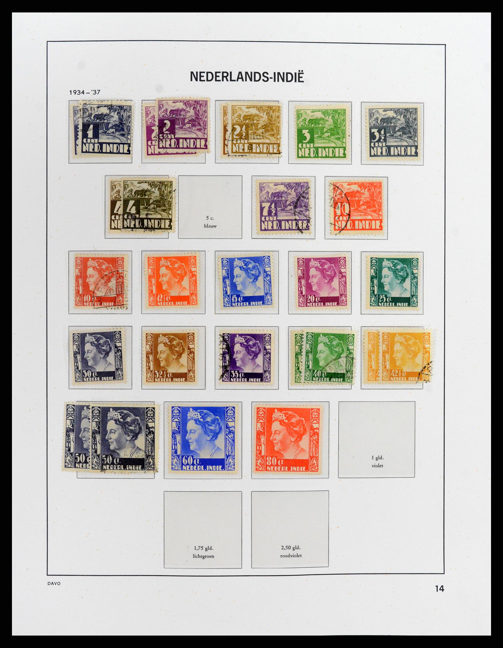 37912 014 - Postzegelverzameling 37912 Nederlands Indië 1870-1948.