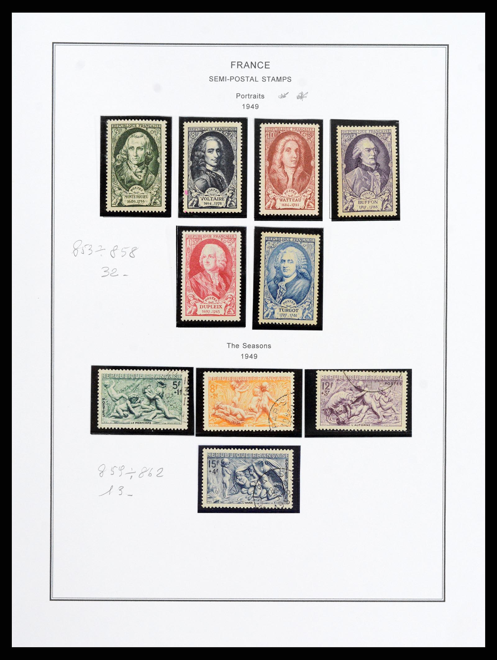 37913 063 - Postzegelverzameling 37913 Frankrijk 1849-2000.