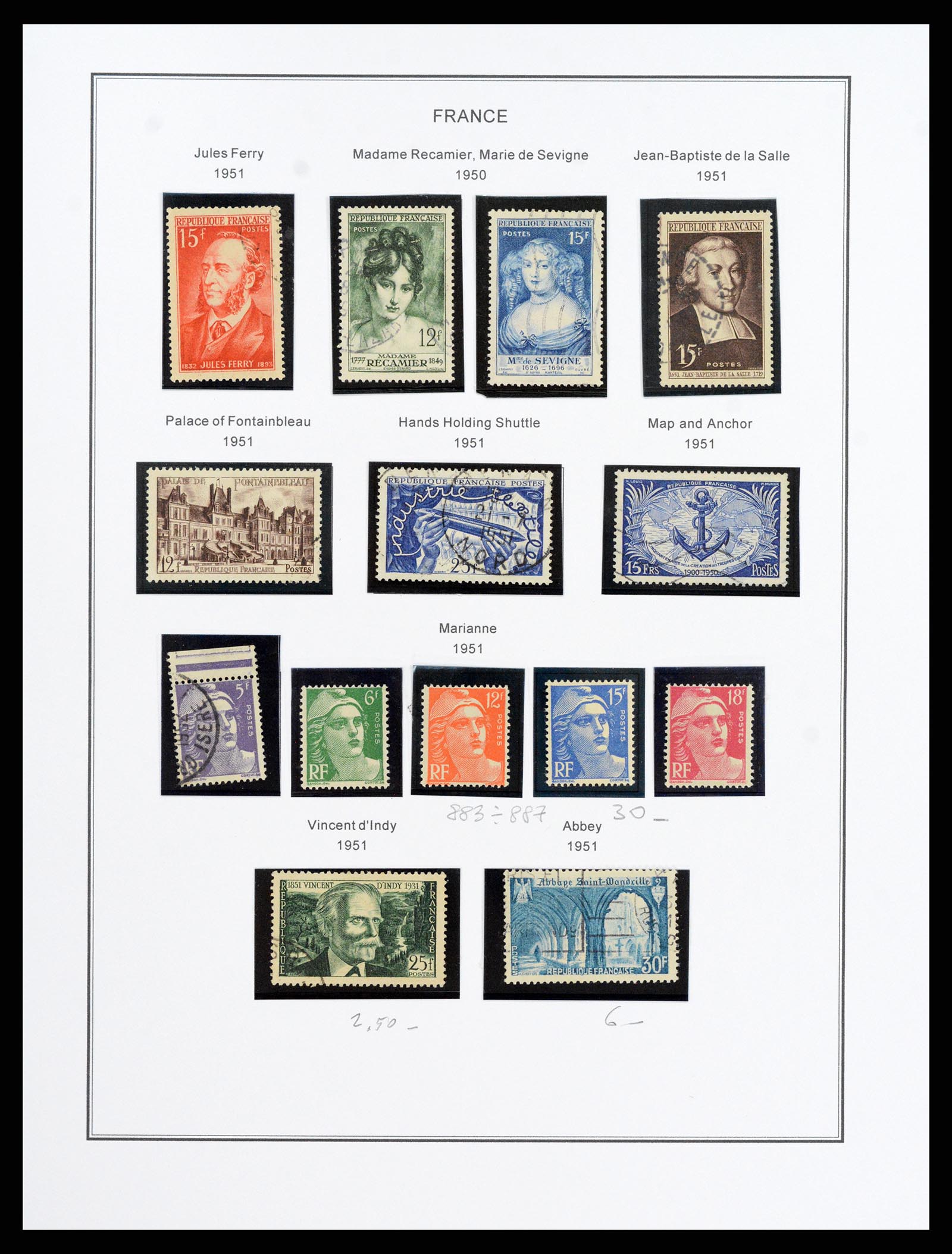 37913 065 - Postzegelverzameling 37913 Frankrijk 1849-2000.