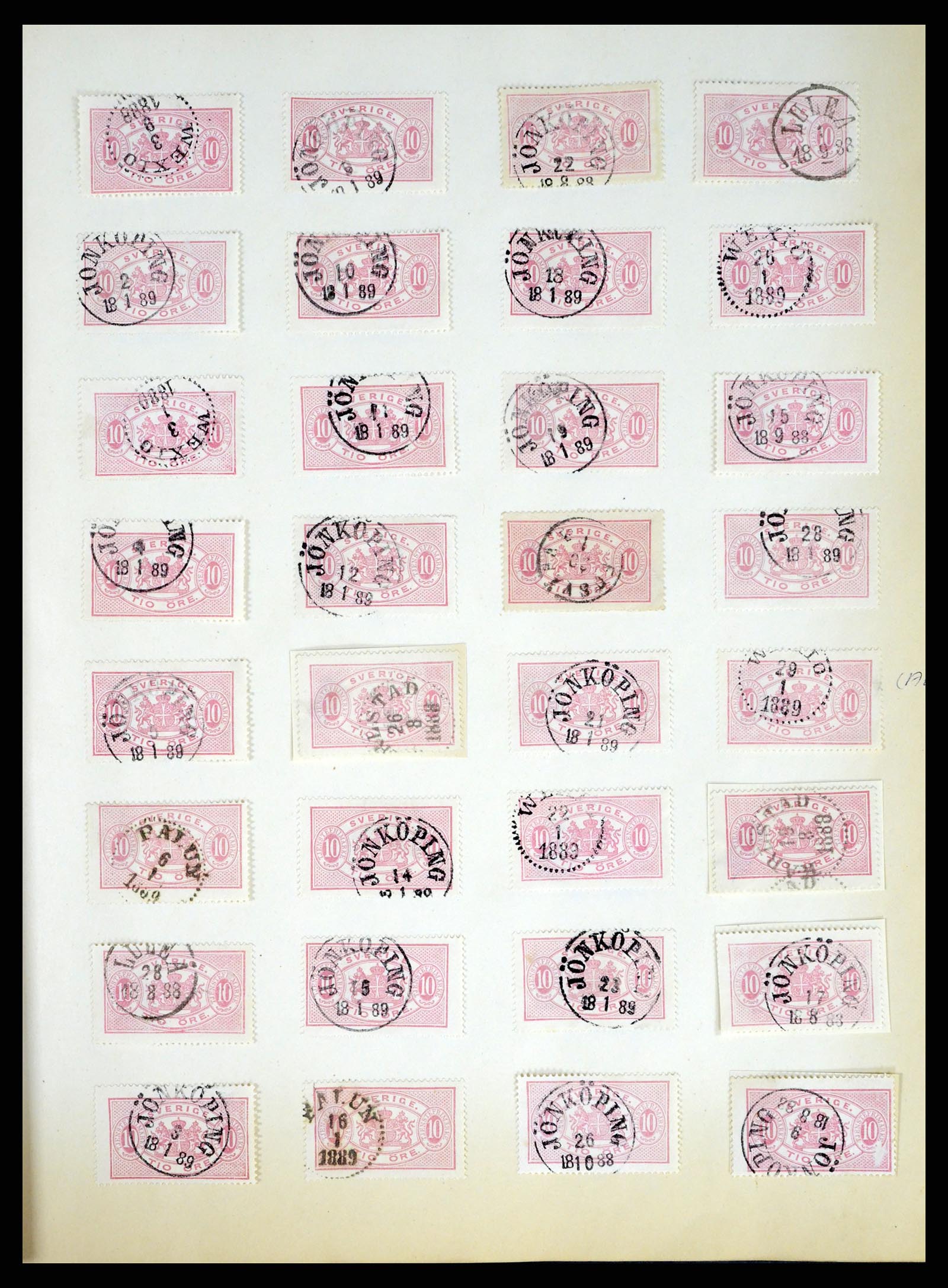 37916 002 - Postzegelverzameling 37916 Zweden stempels 1874-1896.
