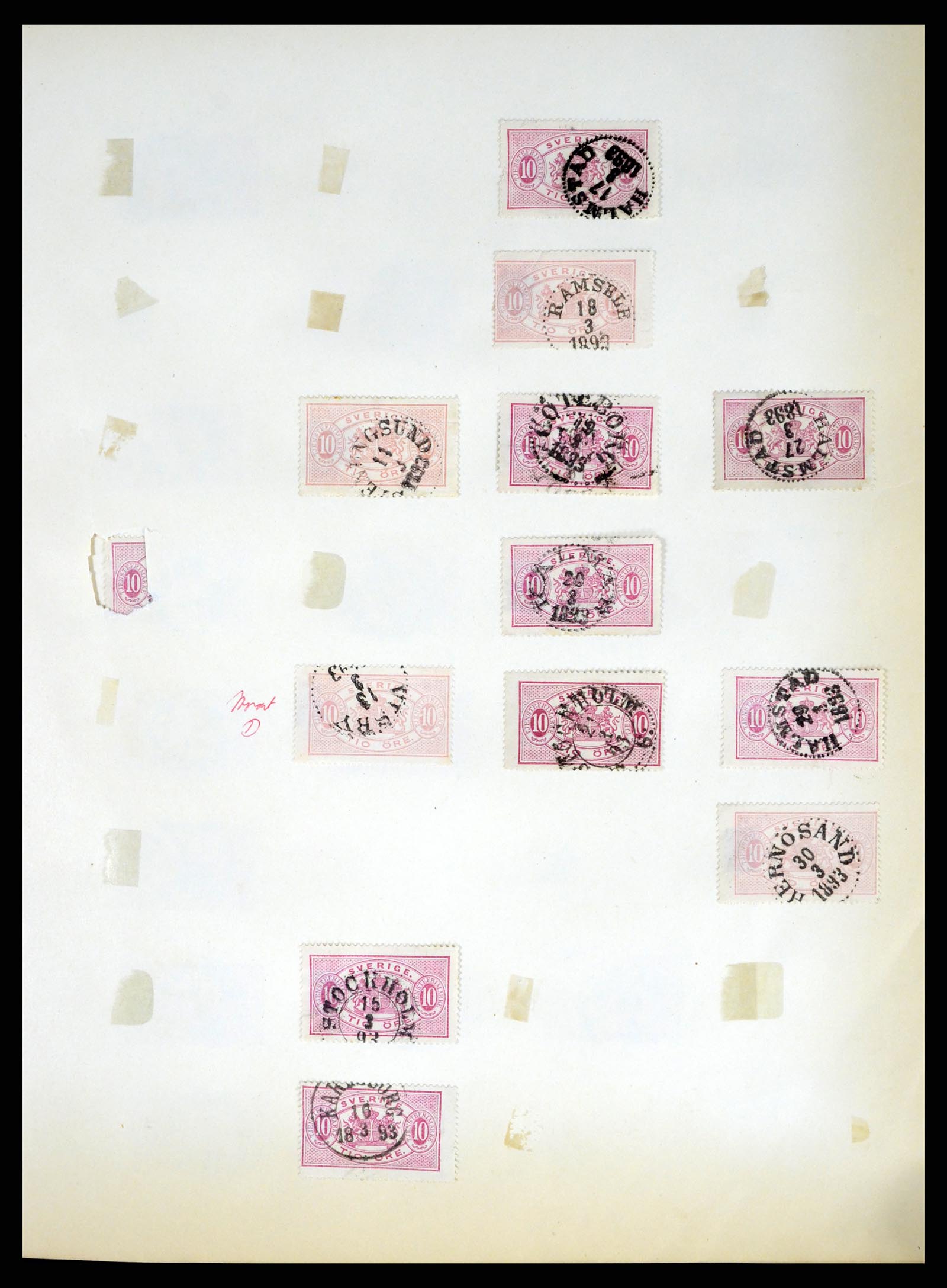 37916 041 - Postzegelverzameling 37916 Zweden stempels 1874-1896.