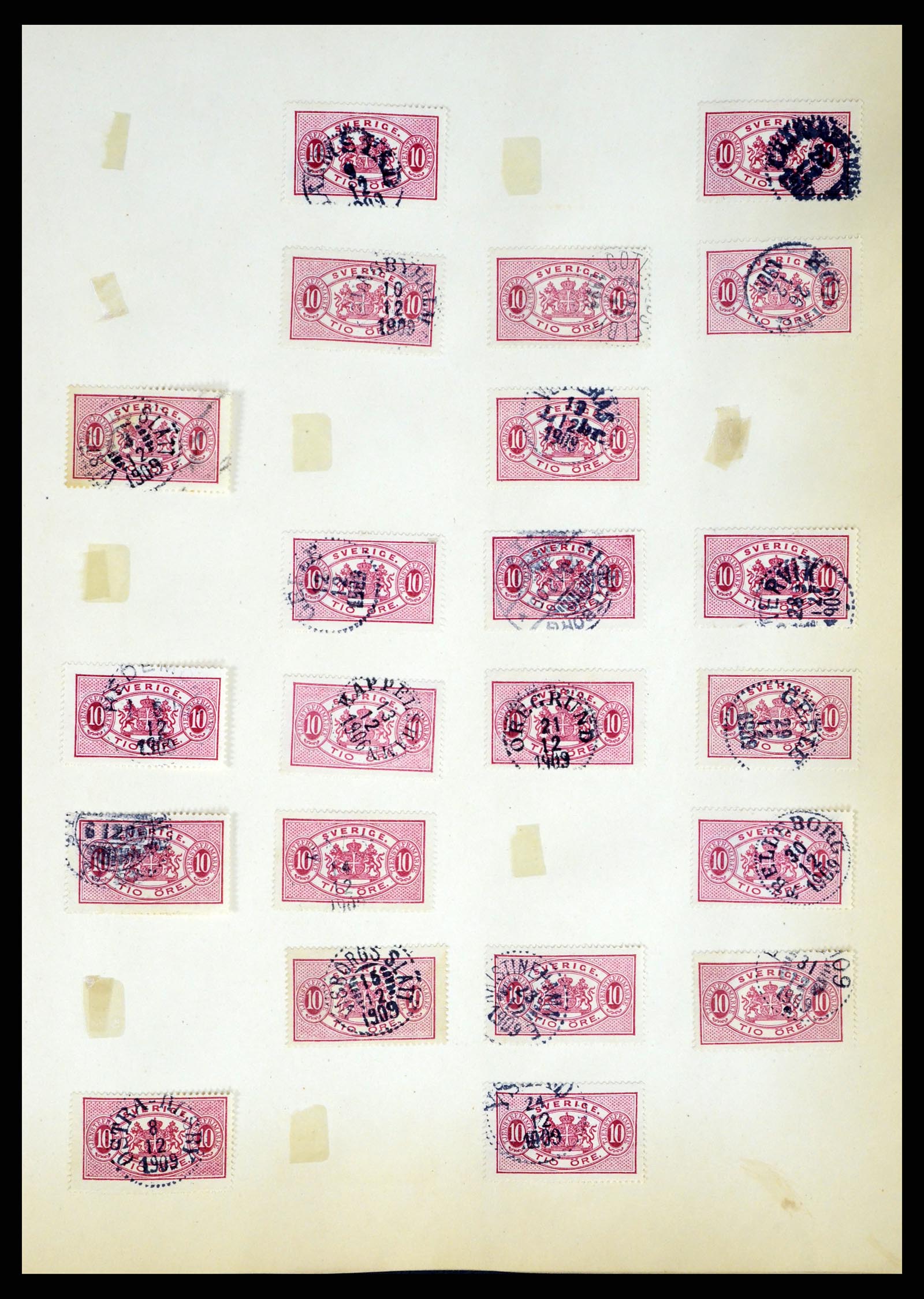 37916 241 - Stamp Collection 37916 Sweden cancels 1874-1896.