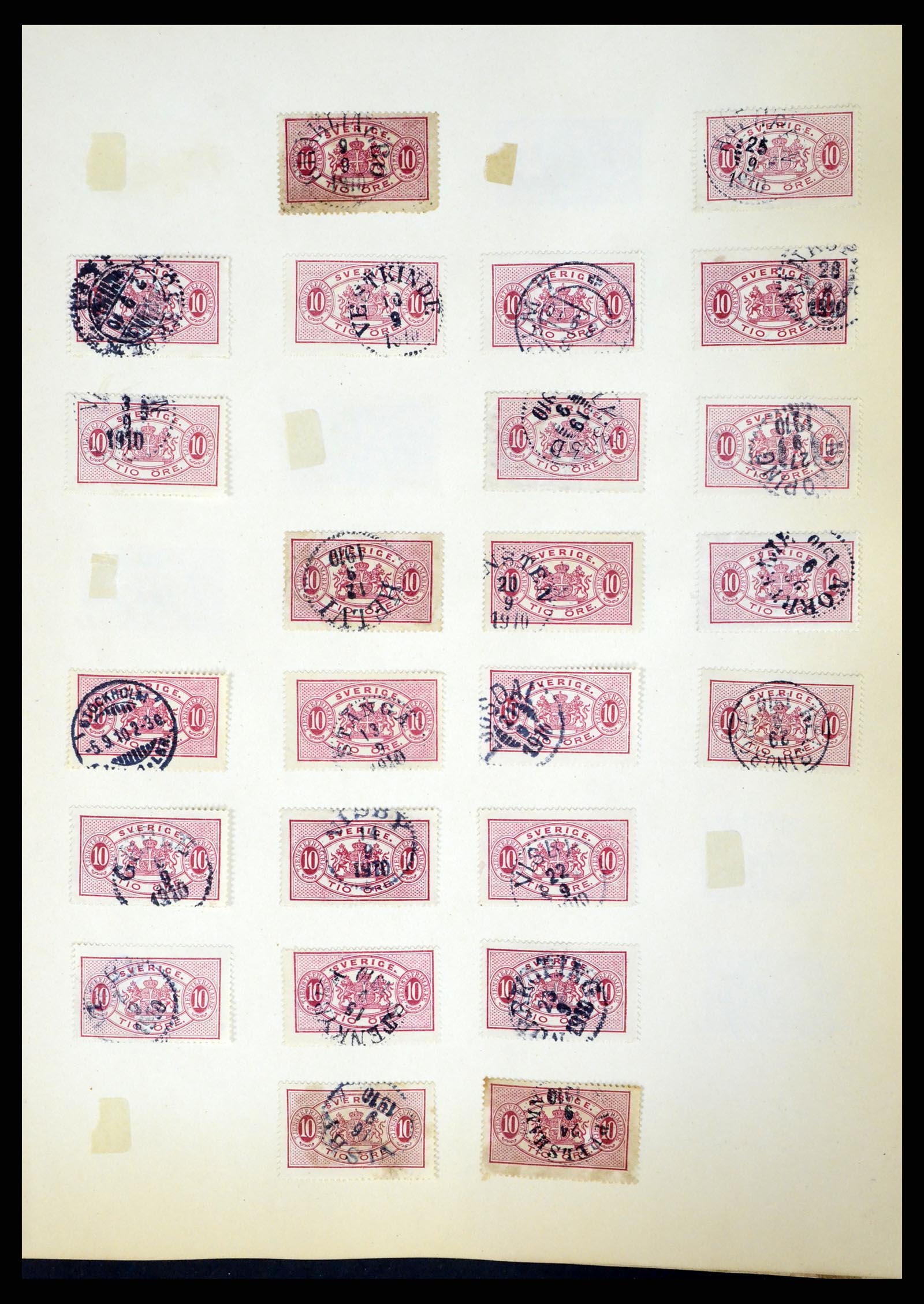 37916 250 - Stamp Collection 37916 Sweden cancels 1874-1896.