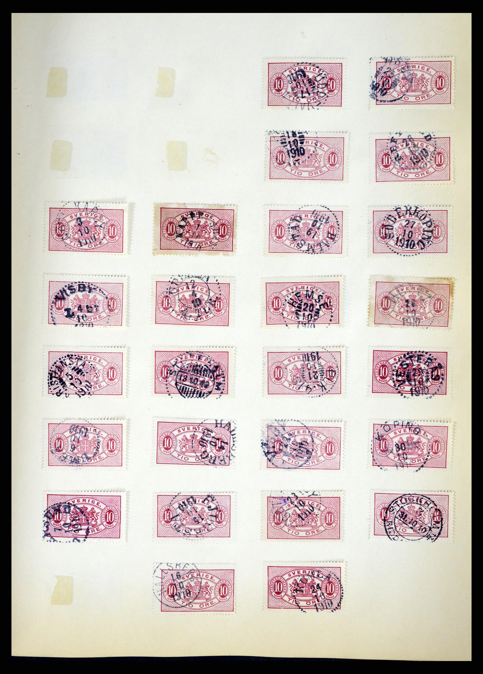 37916 251 - Stamp Collection 37916 Sweden cancels 1874-1896.
