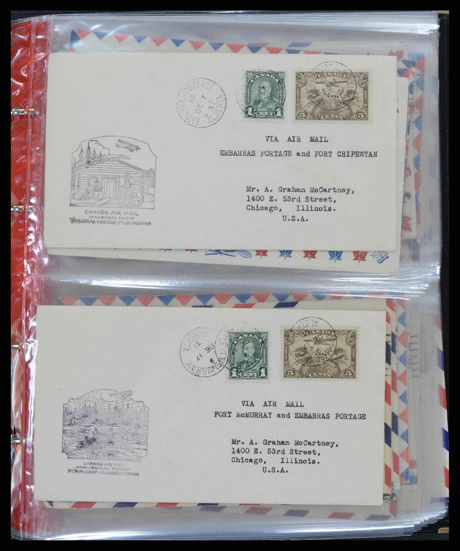 37922 002 - Stamp Collection 37922 Canada airmail covers 1928-1949.