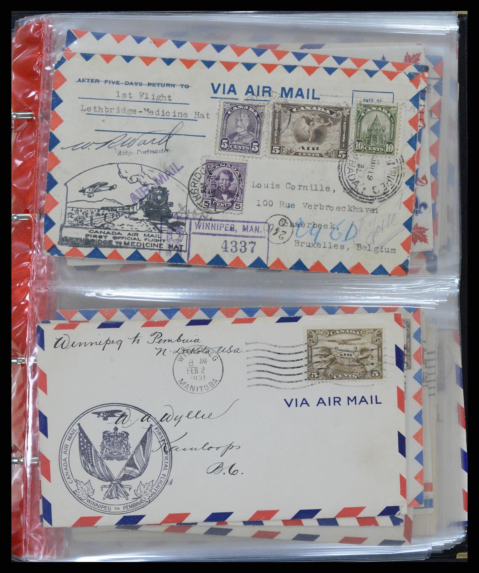 37922 004 - Stamp Collection 37922 Canada airmail covers 1928-1949.