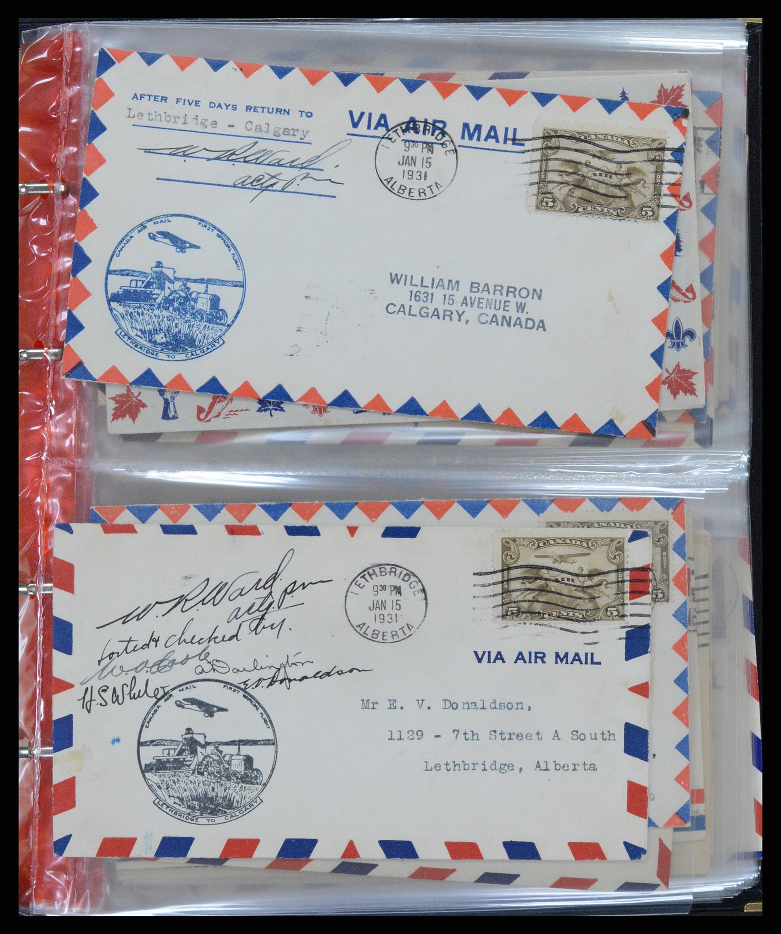 37922 005 - Stamp Collection 37922 Canada airmail covers 1928-1949.
