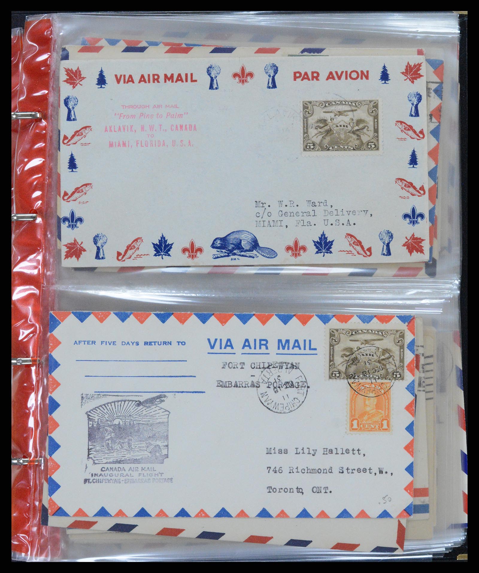 37922 006 - Stamp Collection 37922 Canada airmail covers 1928-1949.