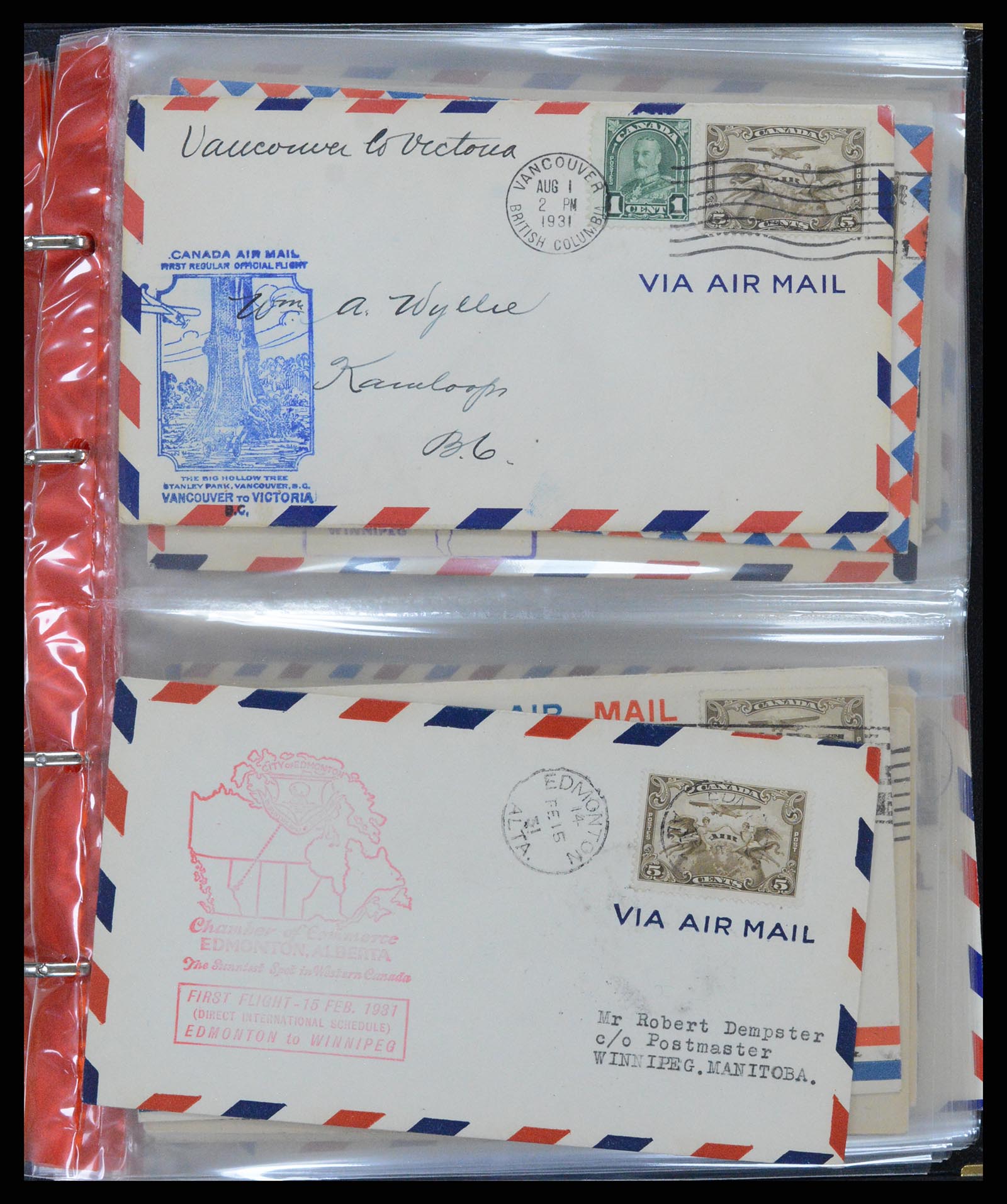 37922 007 - Stamp Collection 37922 Canada airmail covers 1928-1949.