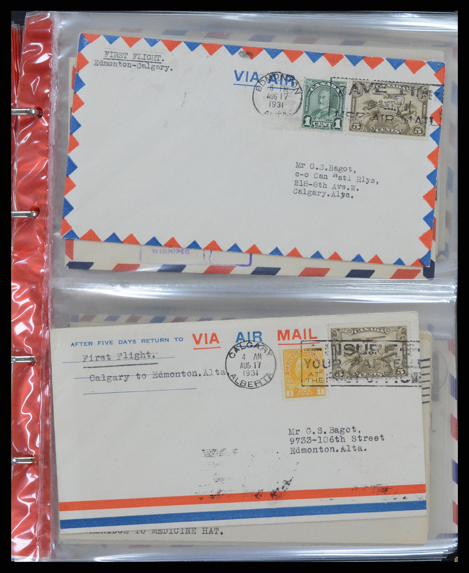 37922 008 - Stamp Collection 37922 Canada airmail covers 1928-1949.