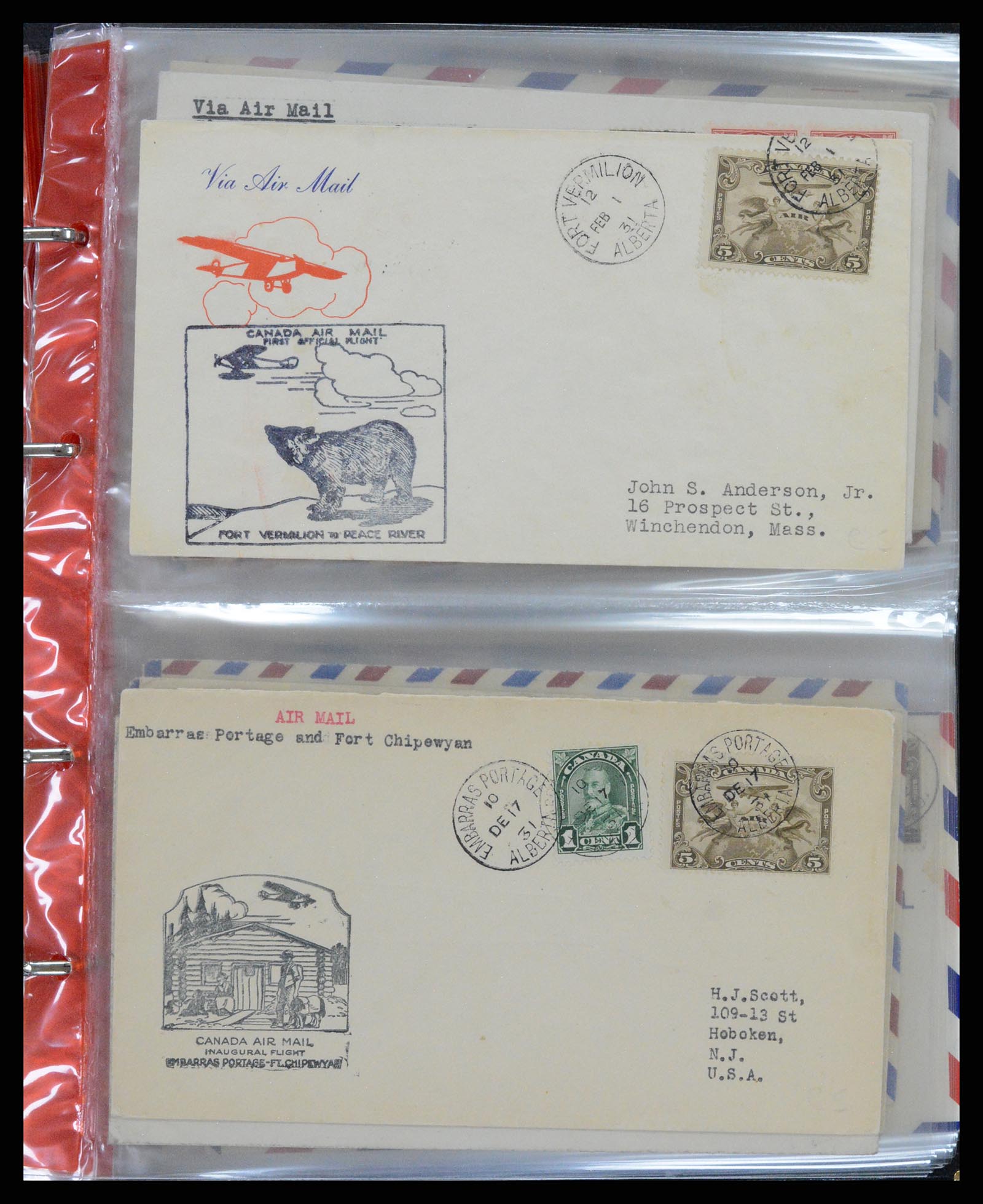 37922 010 - Stamp Collection 37922 Canada airmail covers 1928-1949.