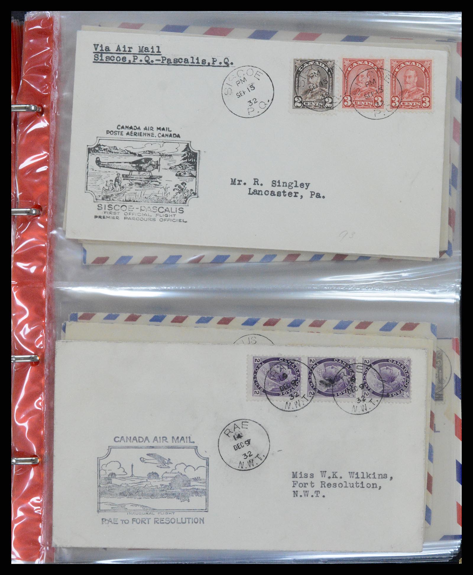 37922 011 - Stamp Collection 37922 Canada airmail covers 1928-1949.