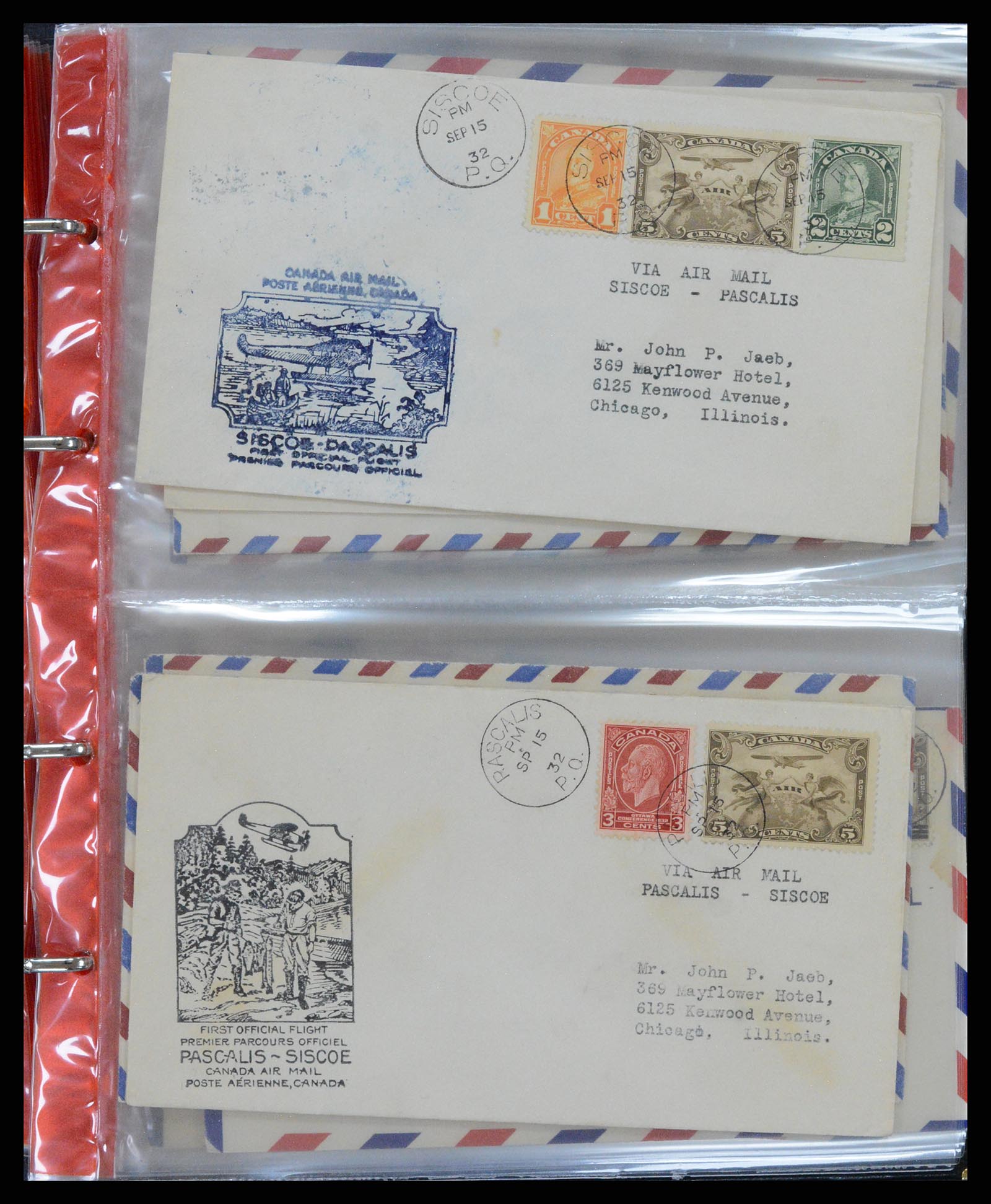 37922 012 - Stamp Collection 37922 Canada airmail covers 1928-1949.