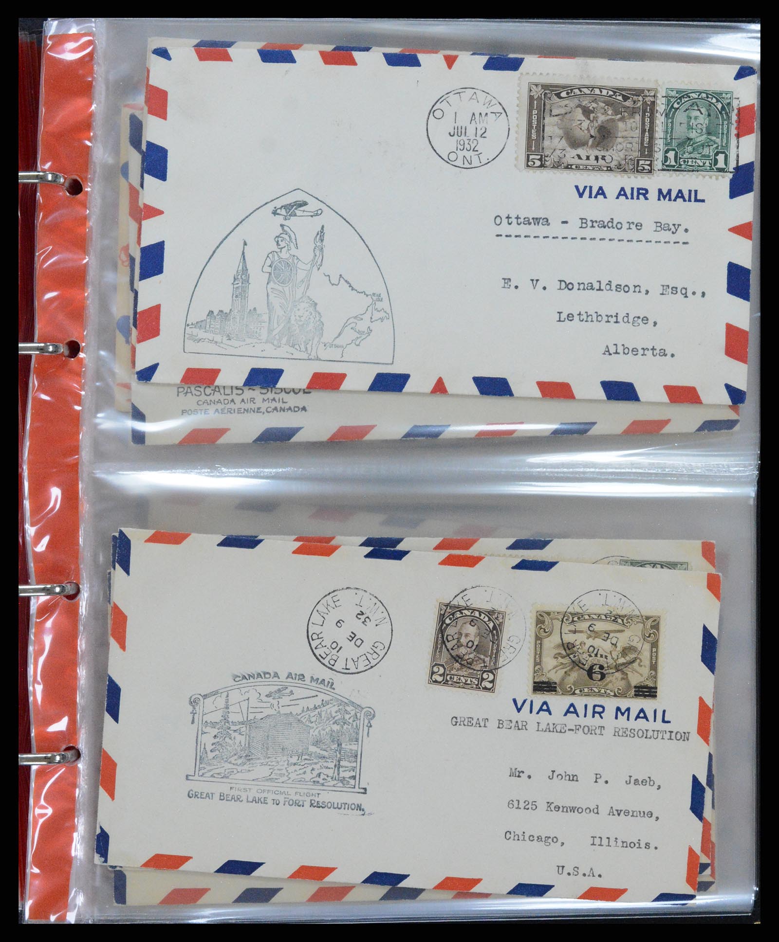 37922 016 - Stamp Collection 37922 Canada airmail covers 1928-1949.