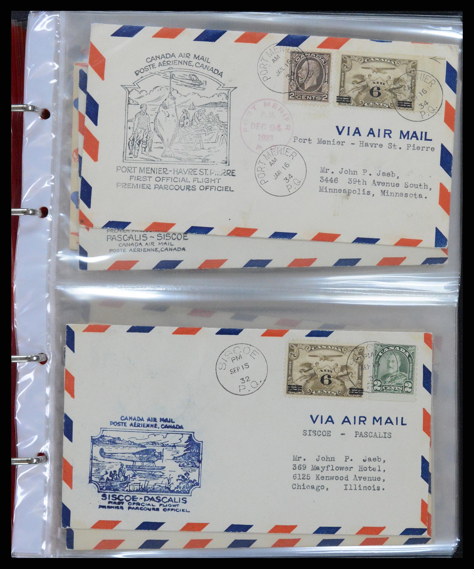 37922 017 - Stamp Collection 37922 Canada airmail covers 1928-1949.