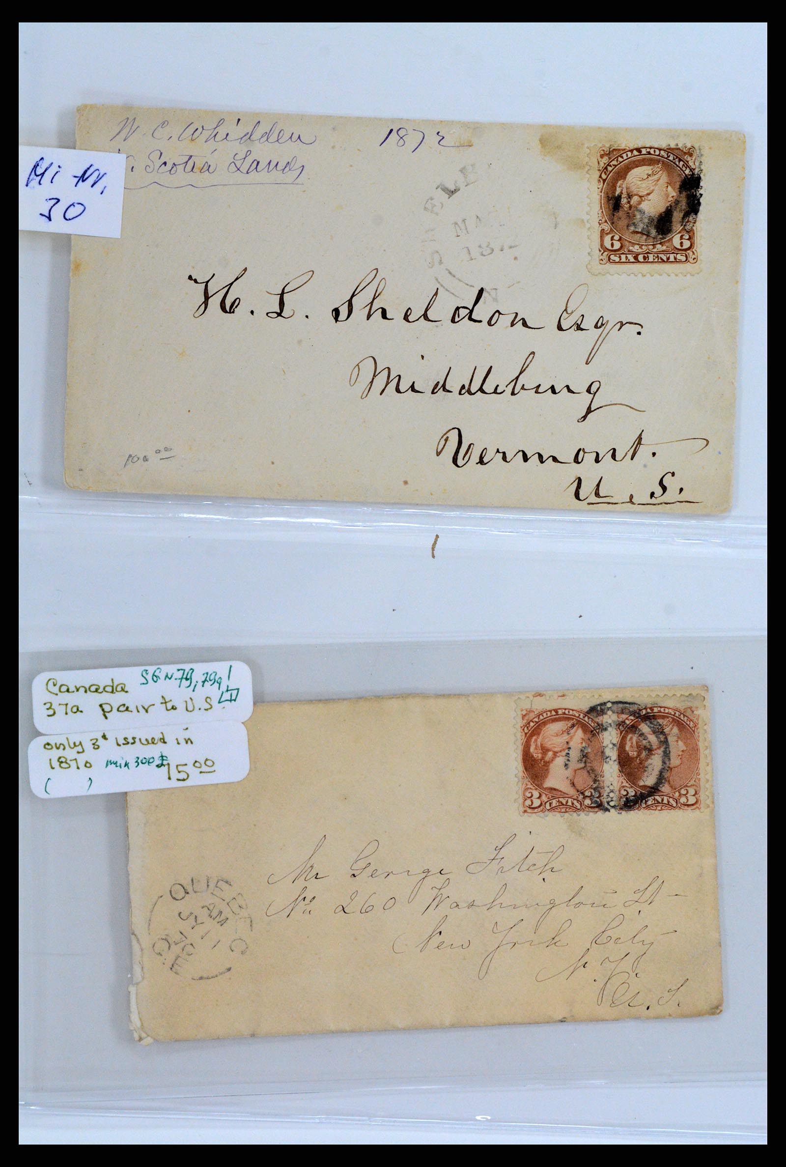 37923 003 - Stamp Collection 37923 Canada covers 1852-1970.