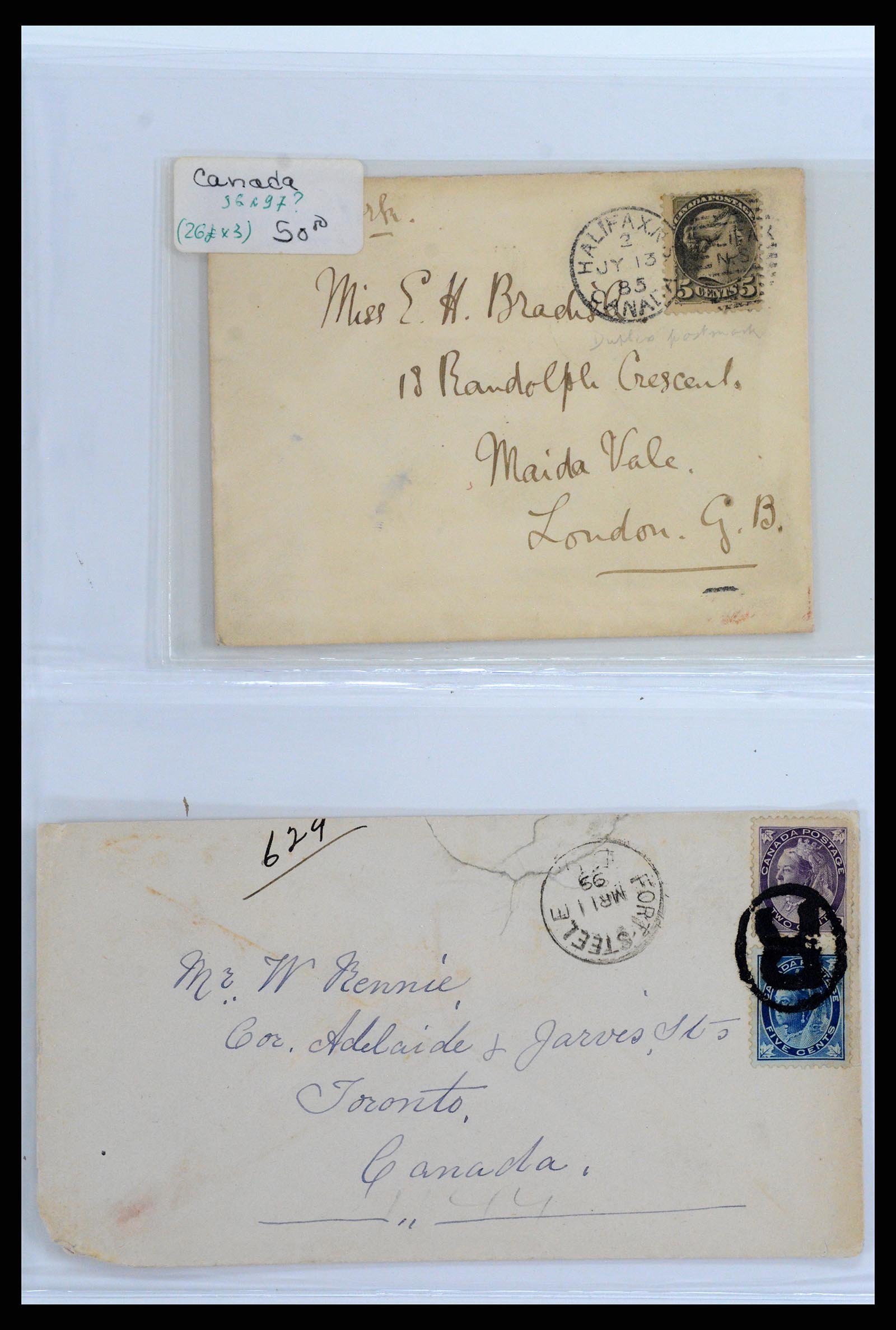 37923 004 - Stamp Collection 37923 Canada covers 1852-1970.