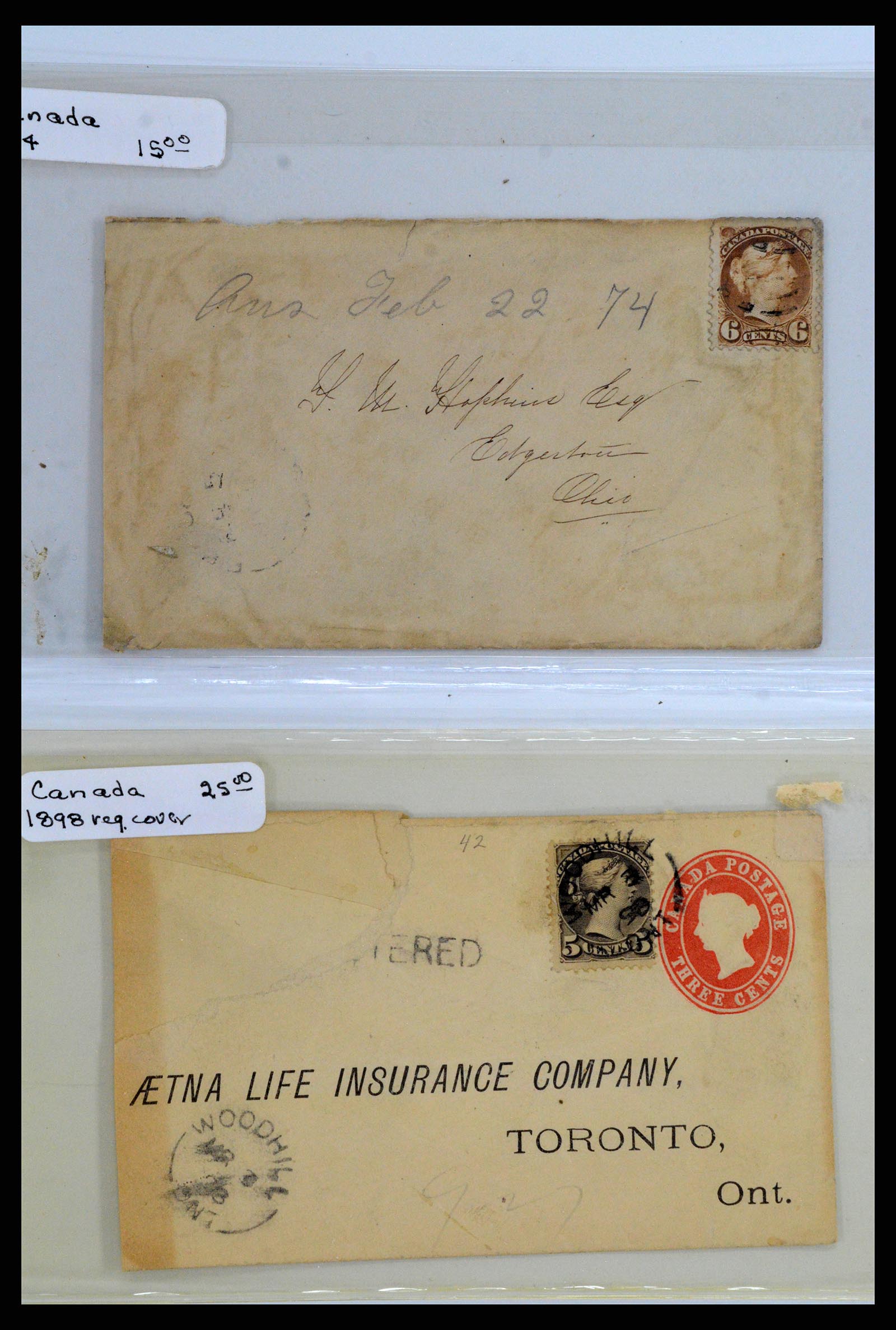 37923 005 - Stamp Collection 37923 Canada covers 1852-1970.