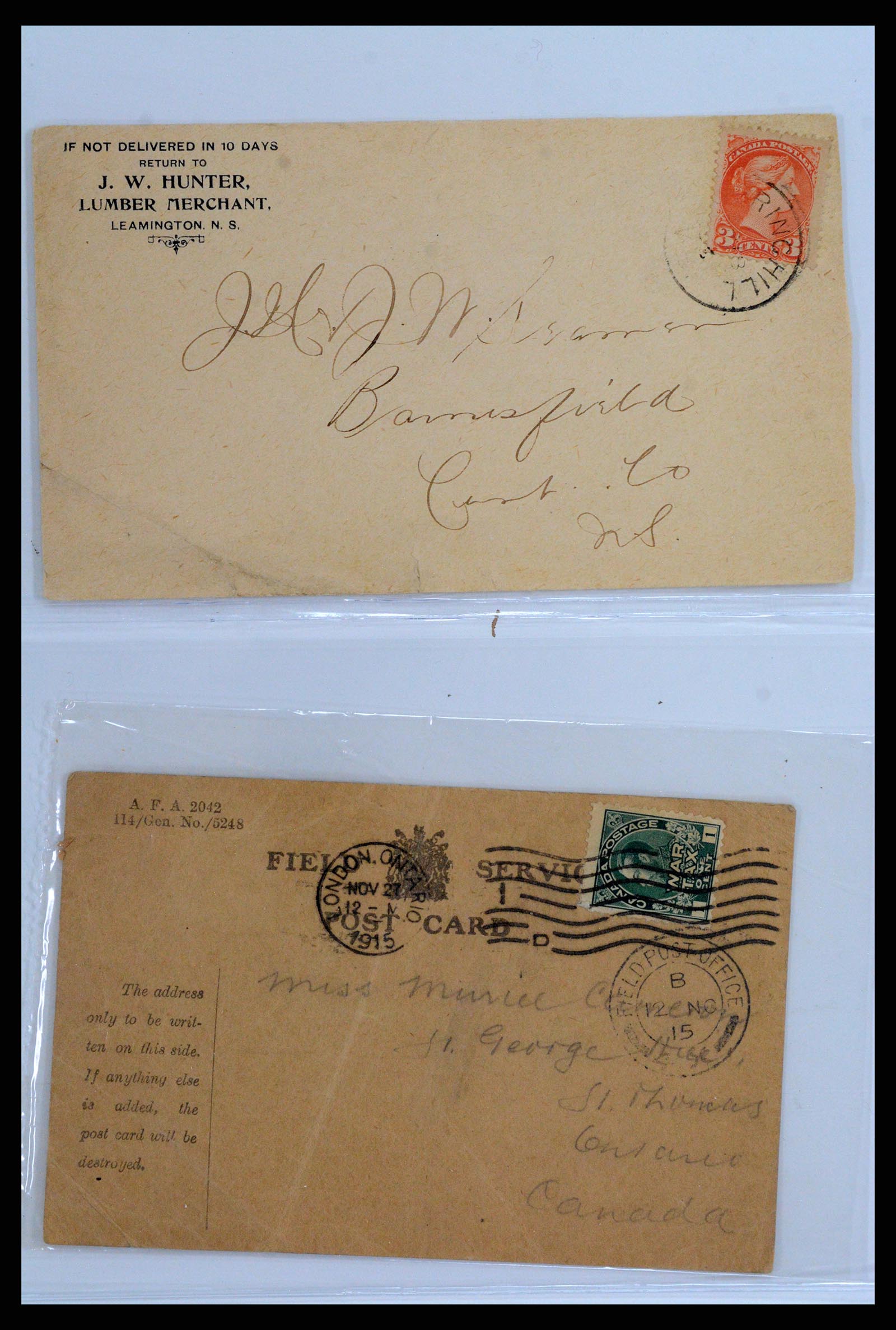 37923 006 - Stamp Collection 37923 Canada covers 1852-1970.