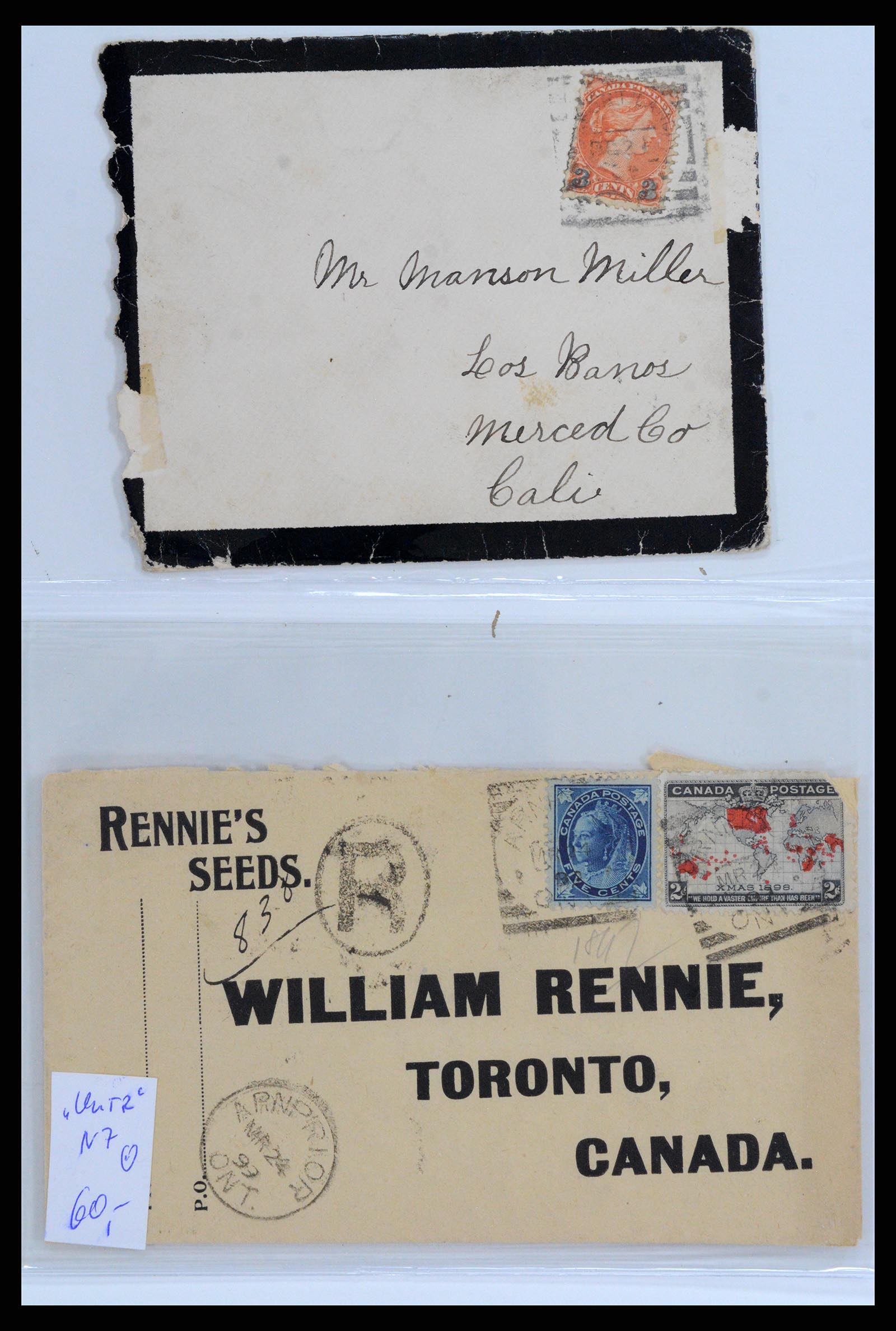 37923 007 - Stamp Collection 37923 Canada covers 1852-1970.