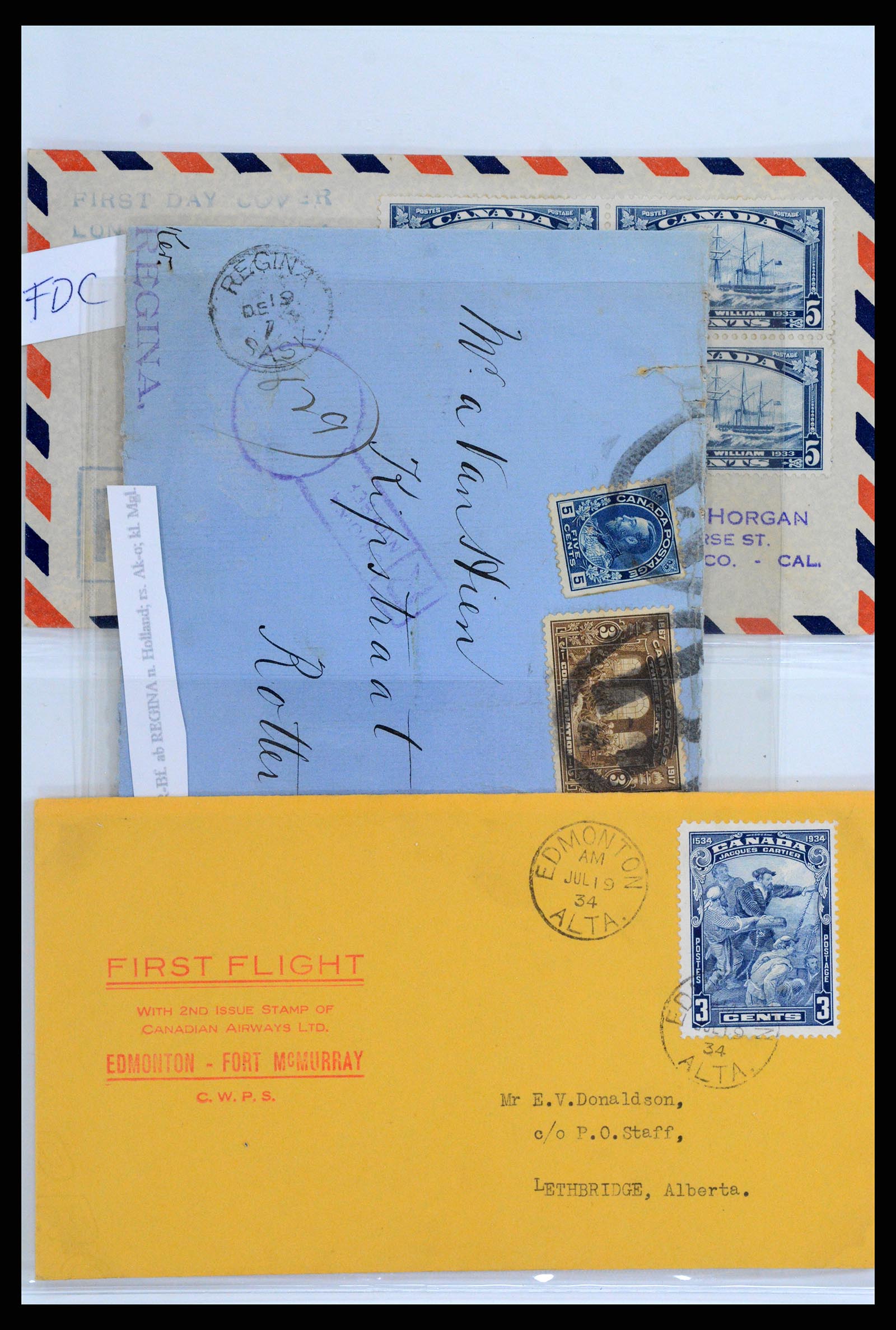 37923 017 - Stamp Collection 37923 Canada covers 1852-1970.