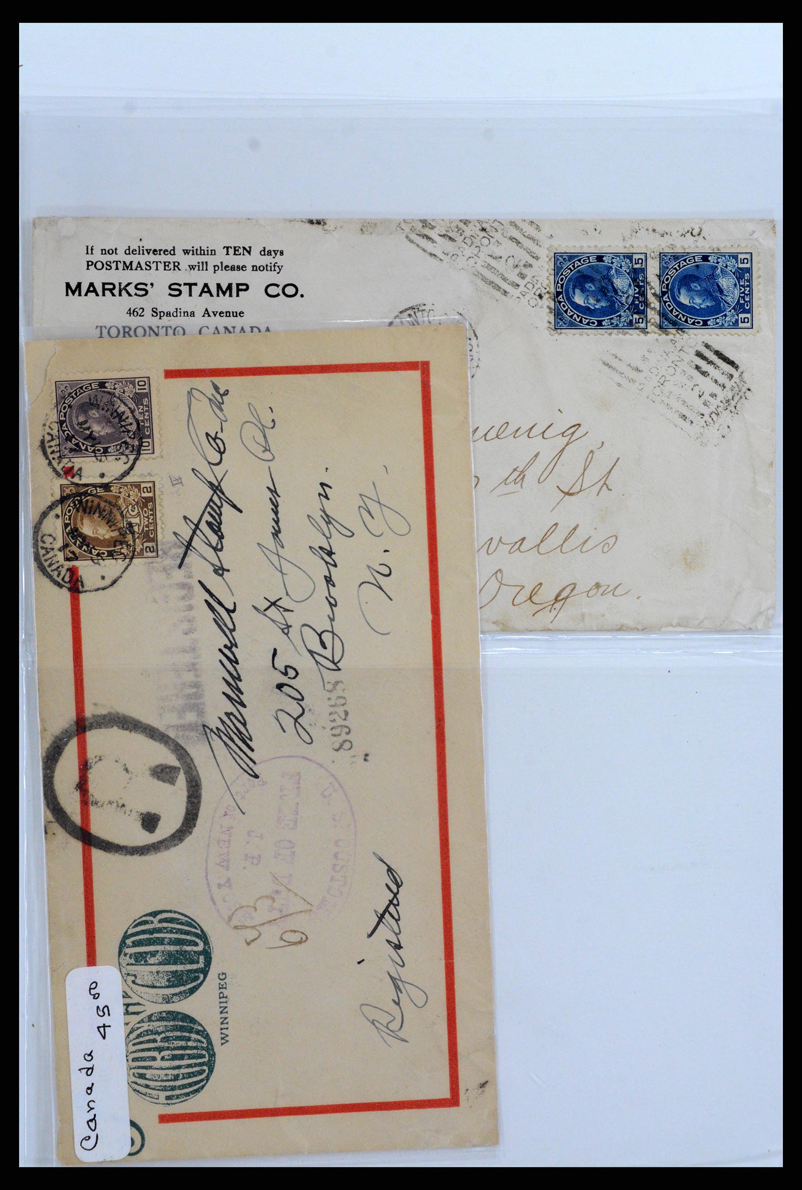 37923 018 - Stamp Collection 37923 Canada covers 1852-1970.