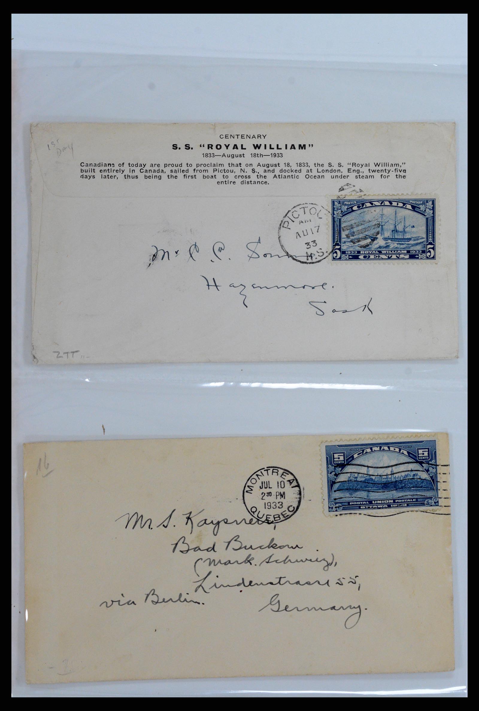 37923 020 - Stamp Collection 37923 Canada covers 1852-1970.