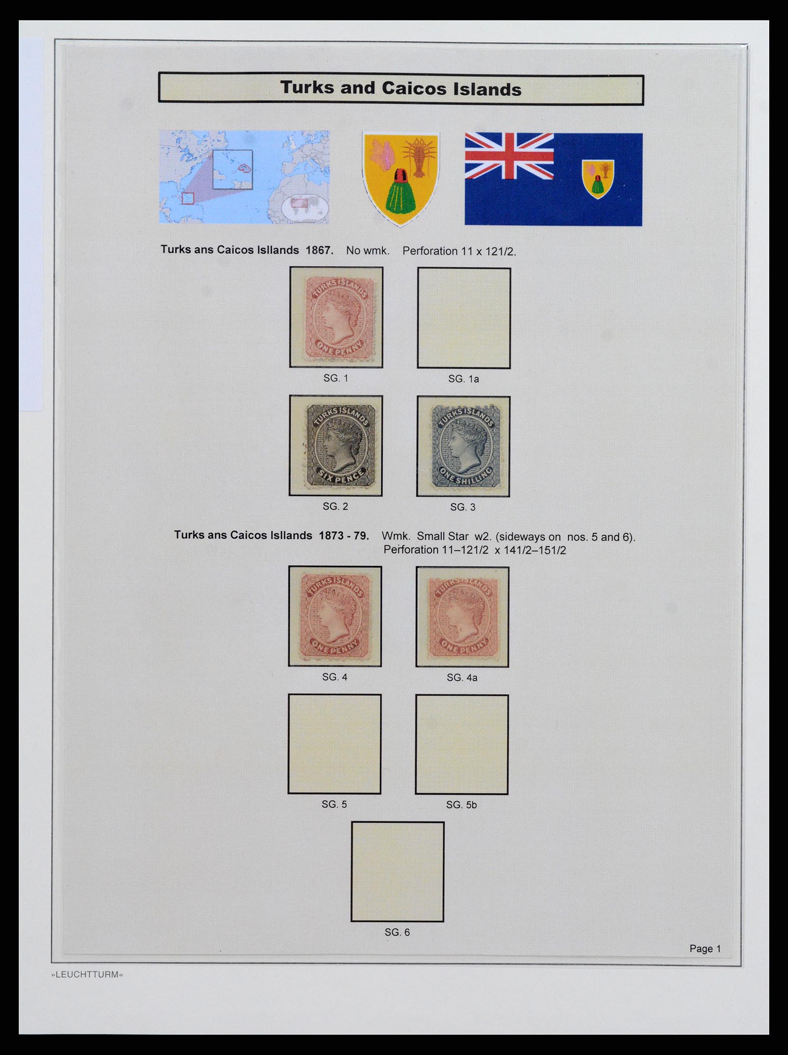37947 001 - Postzegelverzameling 37947 Turks & Caicos 1867-1978.