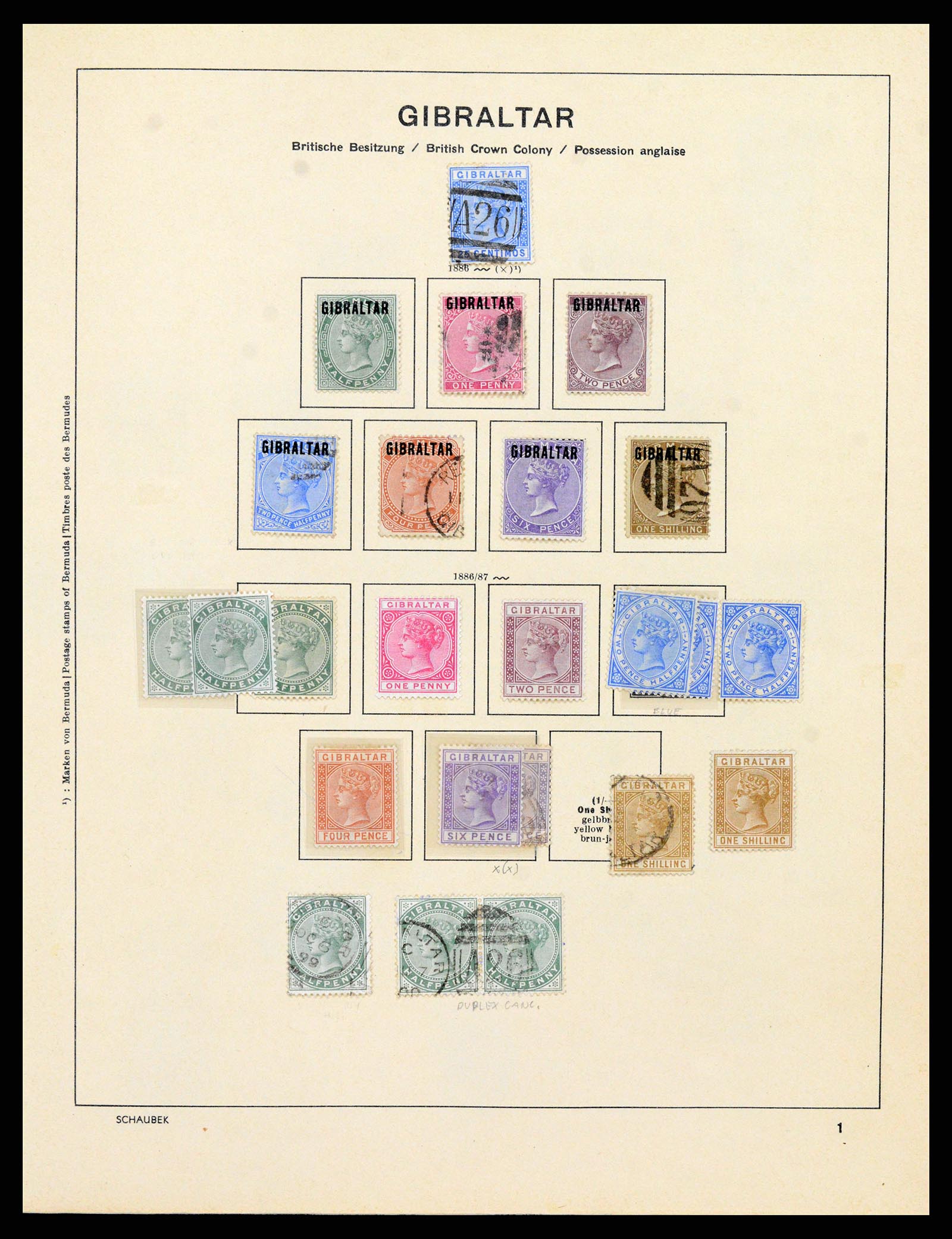 37950 005 - Postzegelverzameling 37950 Superverzameling Gibraltar 1886-2000.