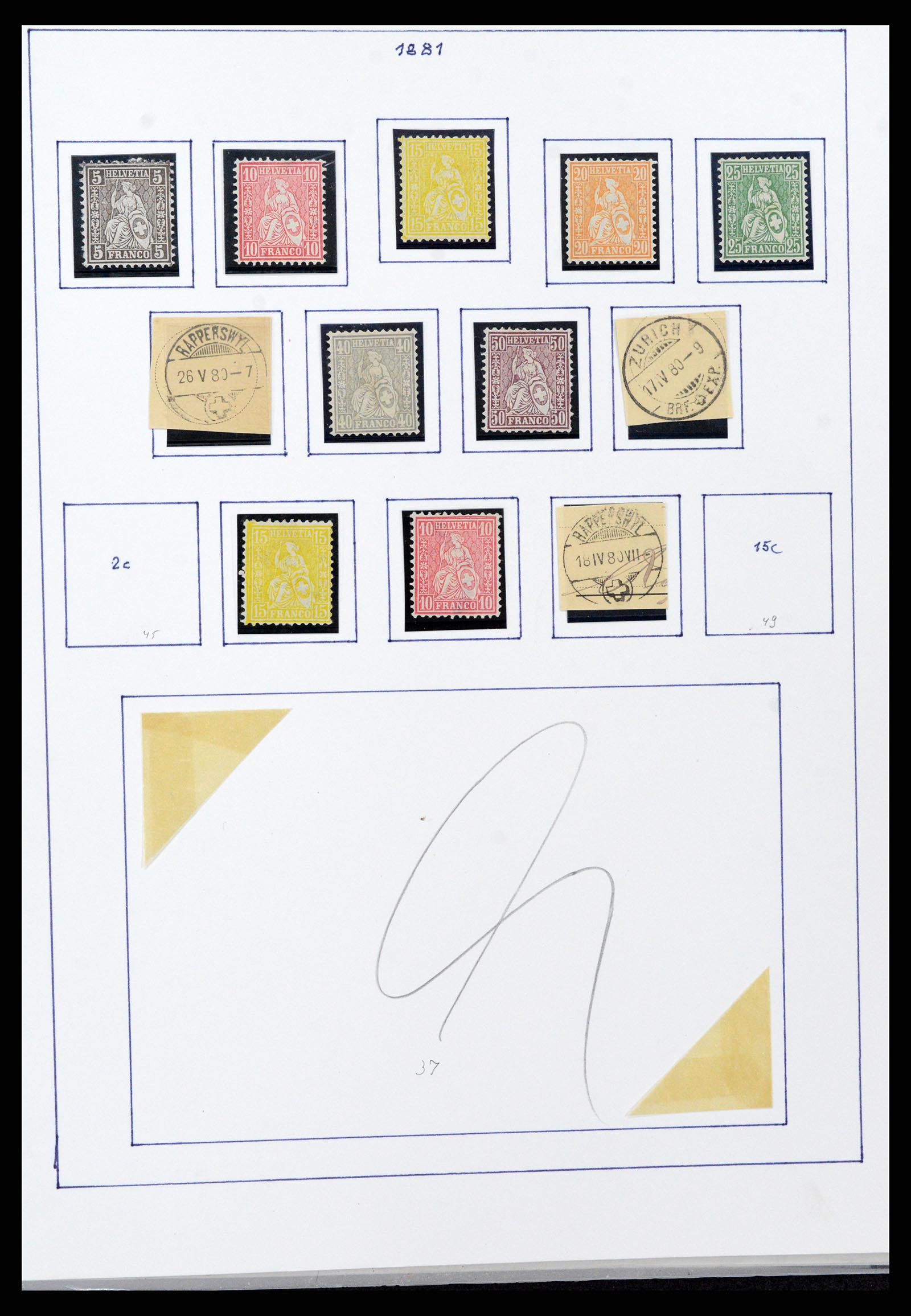 37957 004 - Stamp Collection 37957 Switzerland 1854-1945.