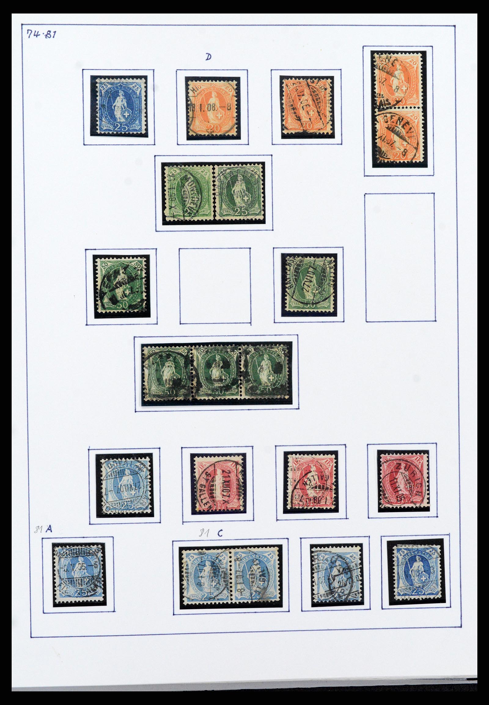 37957 010 - Stamp Collection 37957 Switzerland 1854-1945.