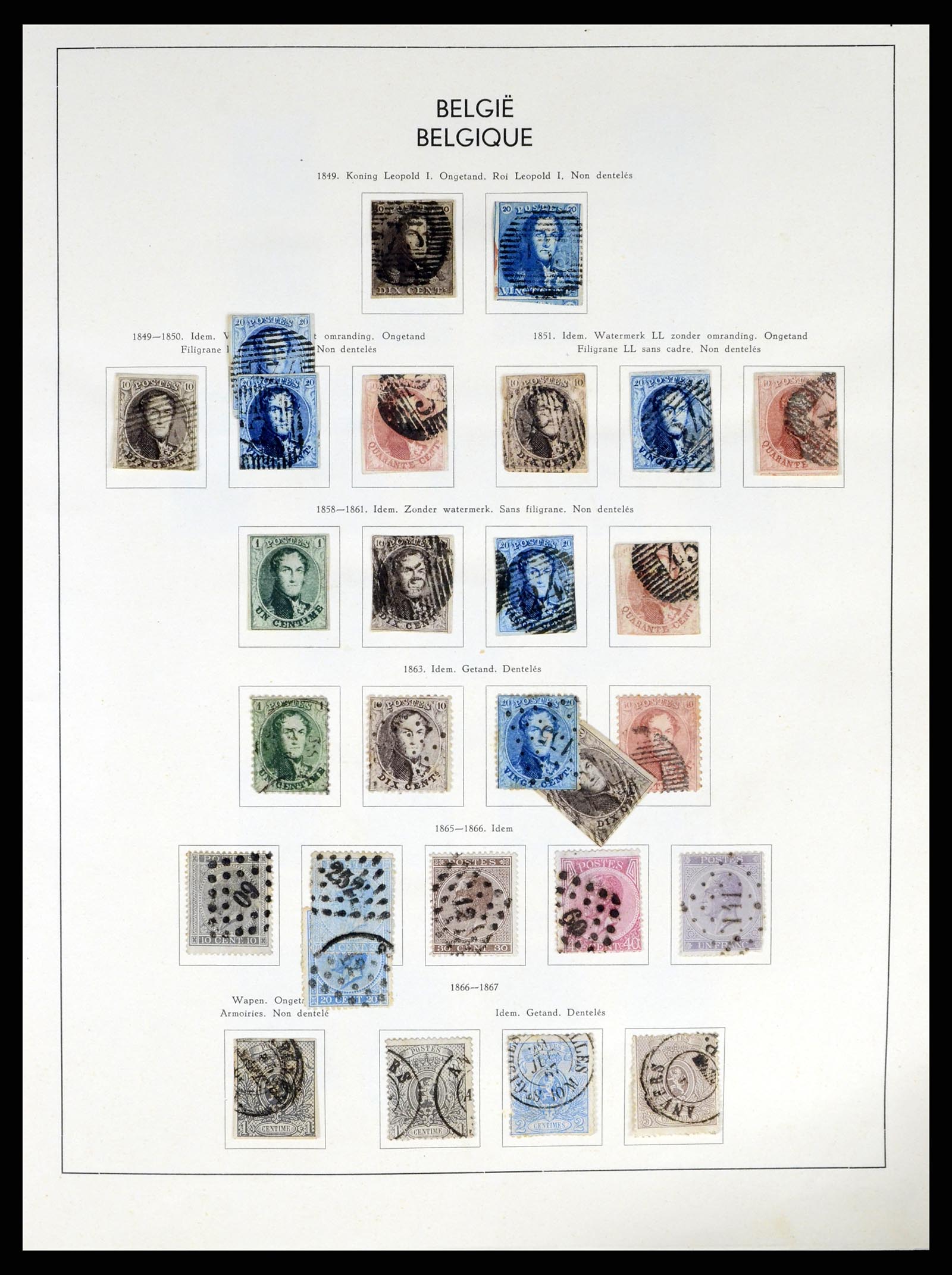37959 002 - Postzegelverzameling 37959 België en Belgisch Congo 1849-1960.
